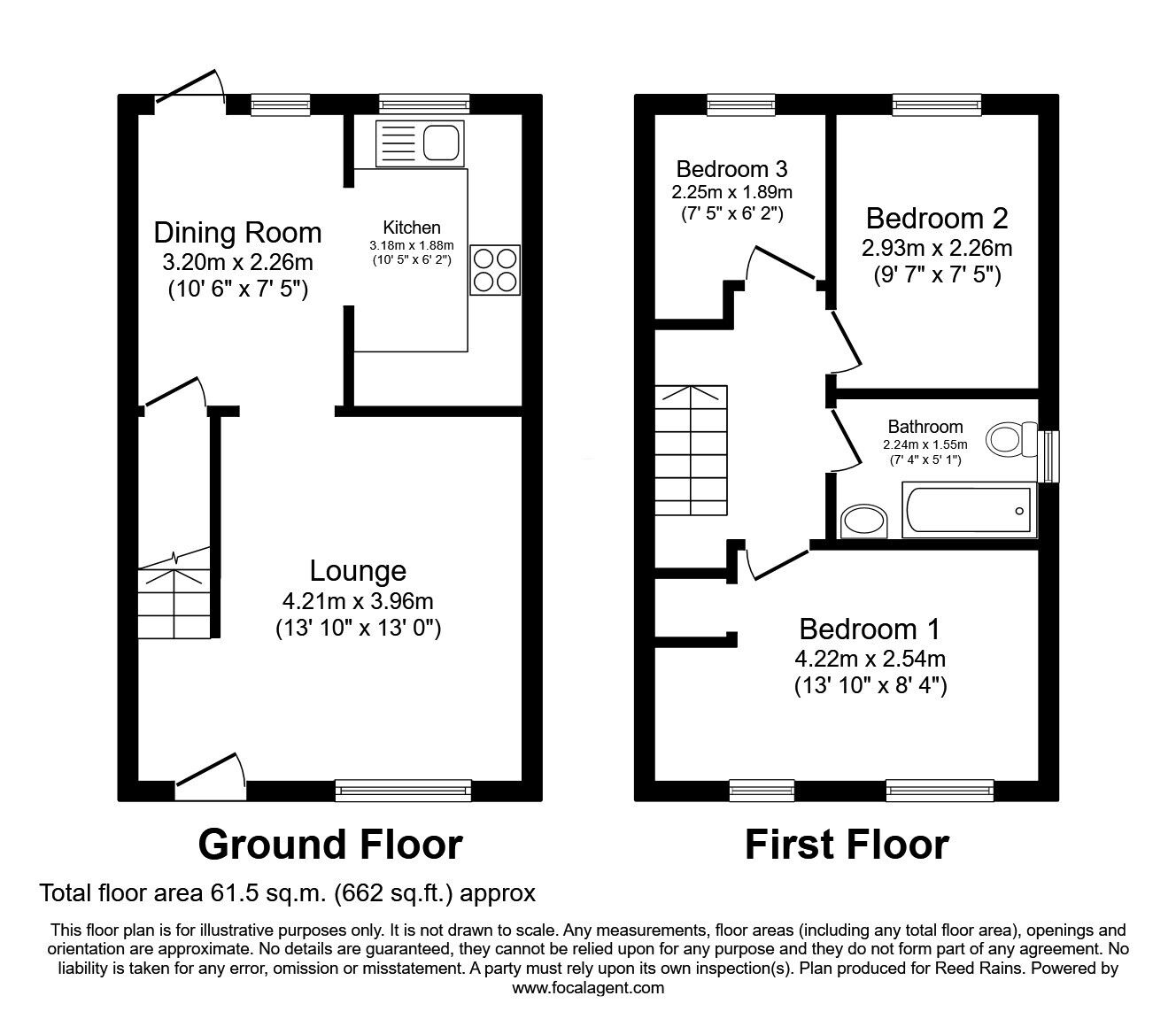 Floorplan of 3 bedroom Semi Detached House for sale, Highfield Rise, Wakefield, West Yorkshire, WF2
