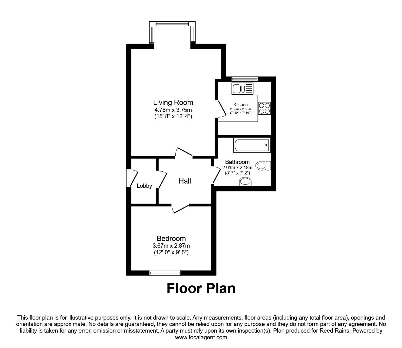 Floorplan of 1 bedroom Flat for sale, Howden Way, Eastmoor, West Yorkshire, WF1