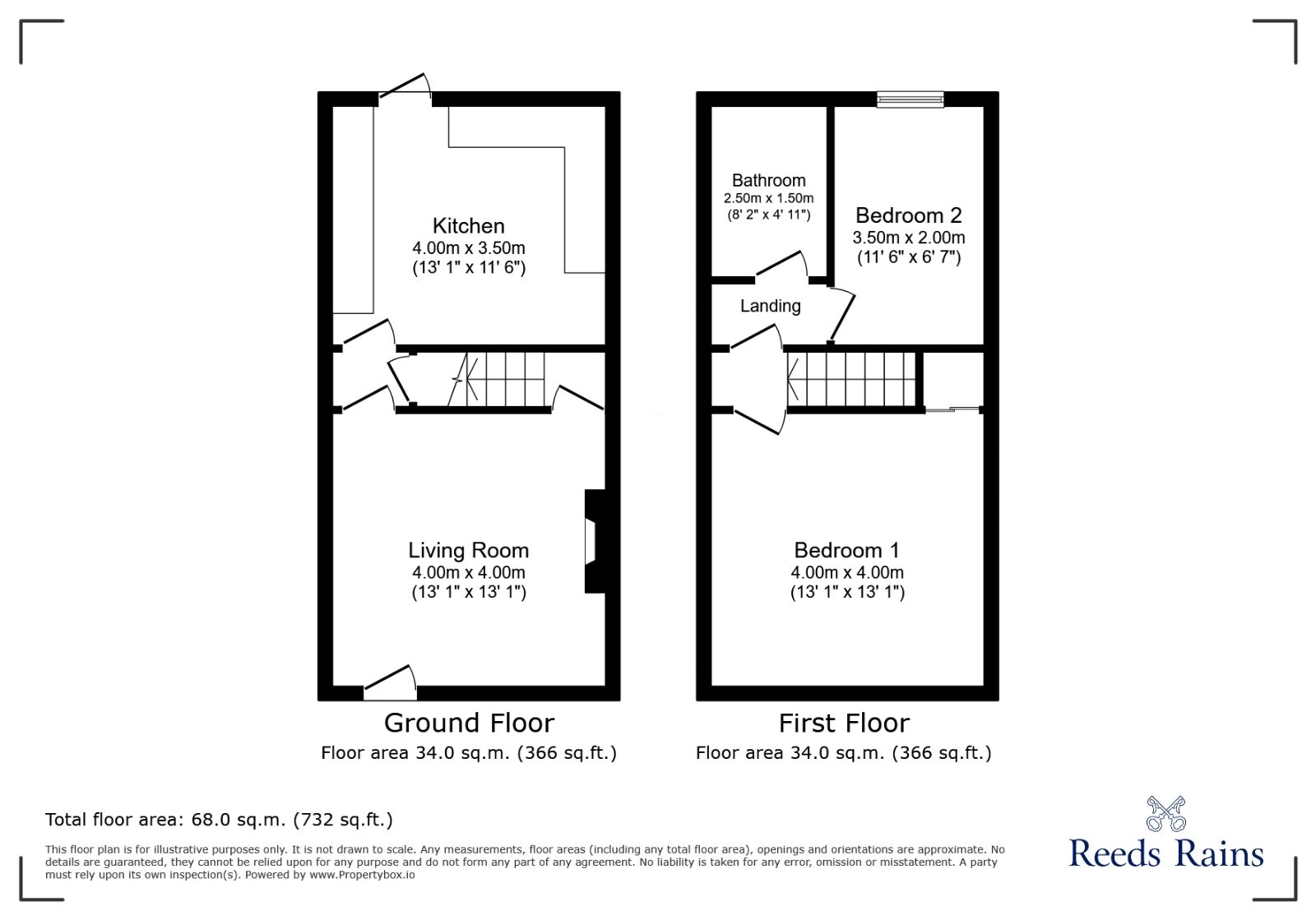 Floorplan of 2 bedroom Mid Terrace House for sale, Doncaster Road, Crofton, West Yorkshire, WF4