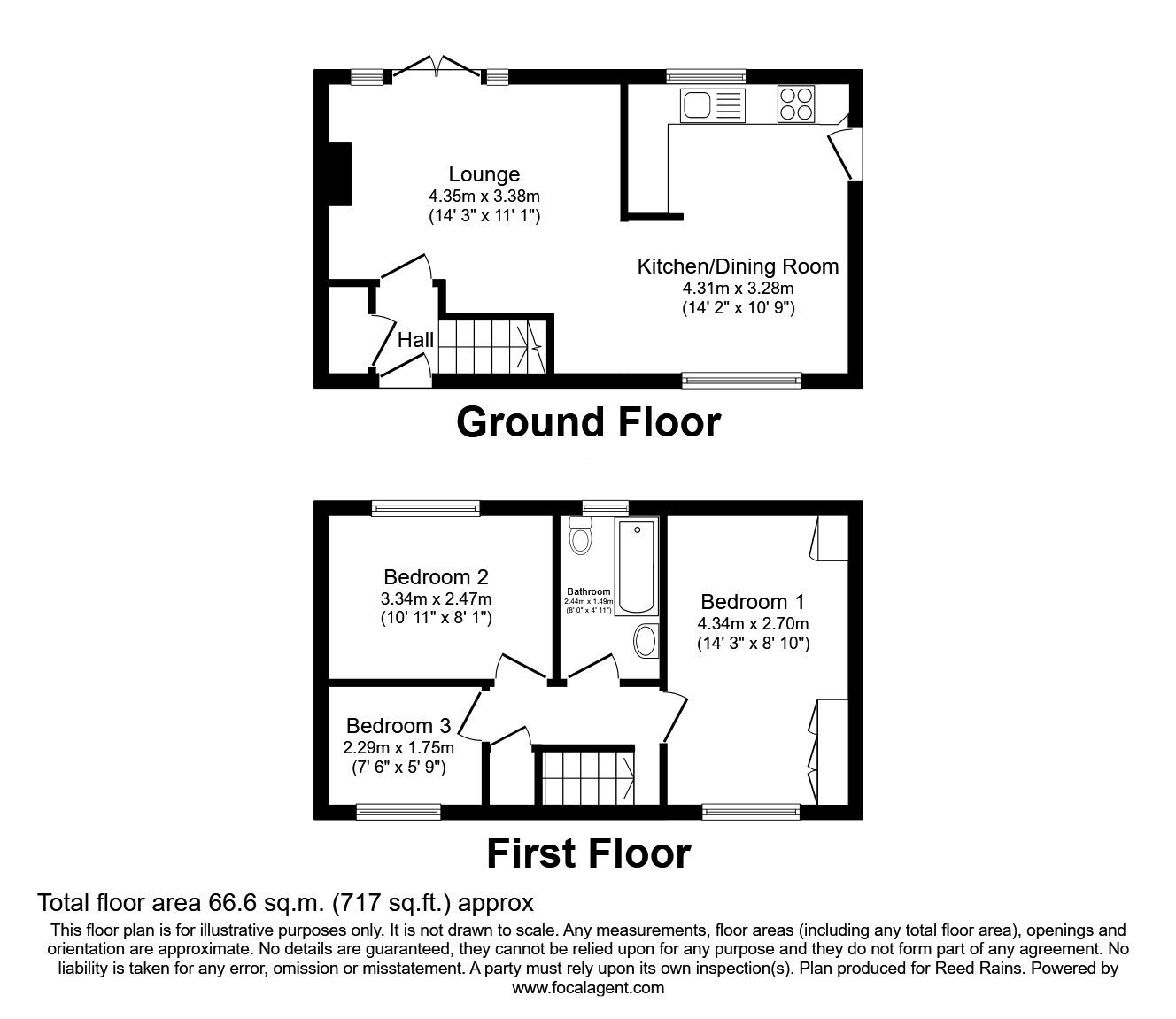 Floorplan of 3 bedroom Detached House for sale, Sandown Avenue, Crofton, West Yorkshire, WF4