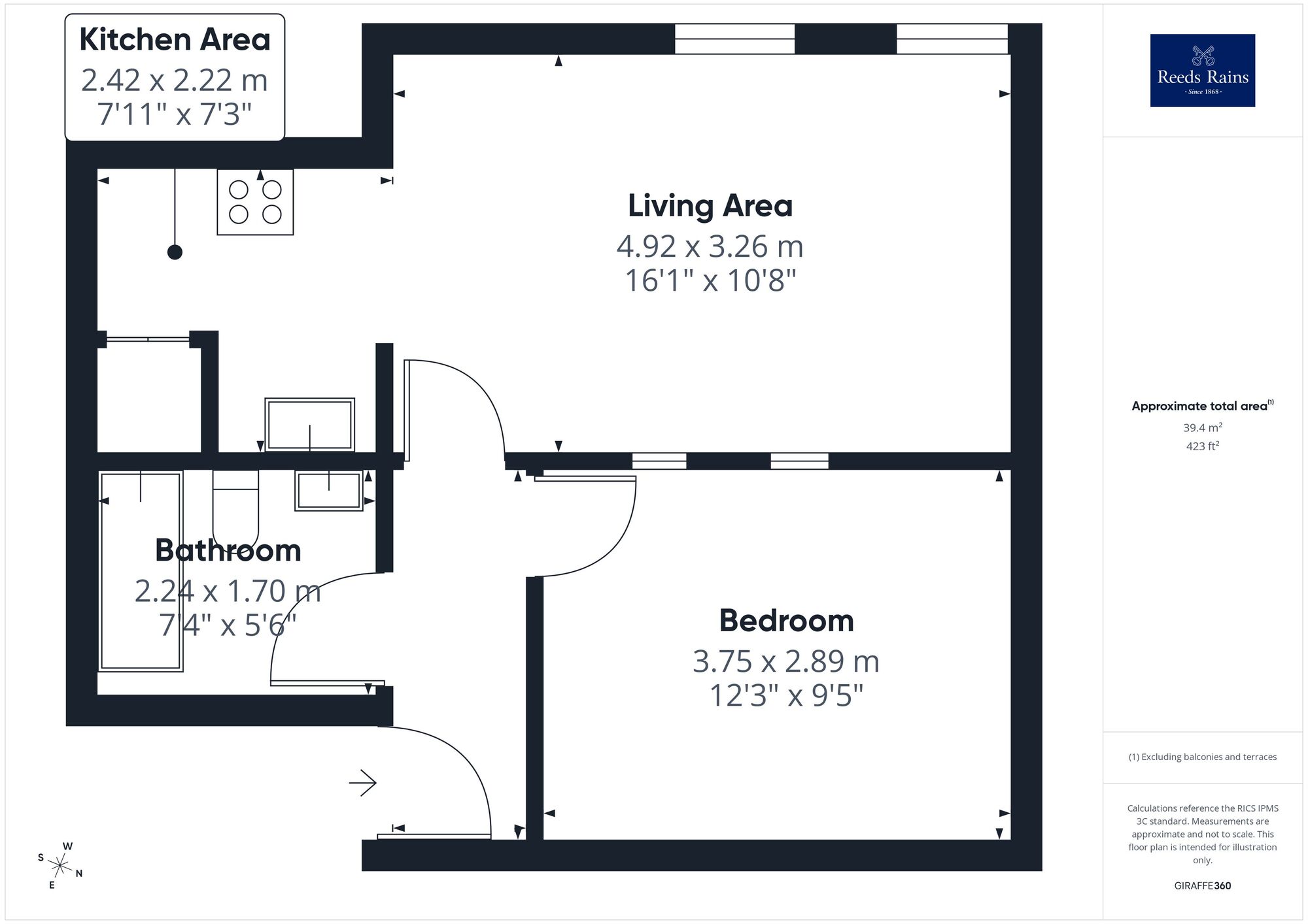 Floorplan of 1 bedroom Flat for sale, Market Street, Wakefield, West Yorkshire, WF1