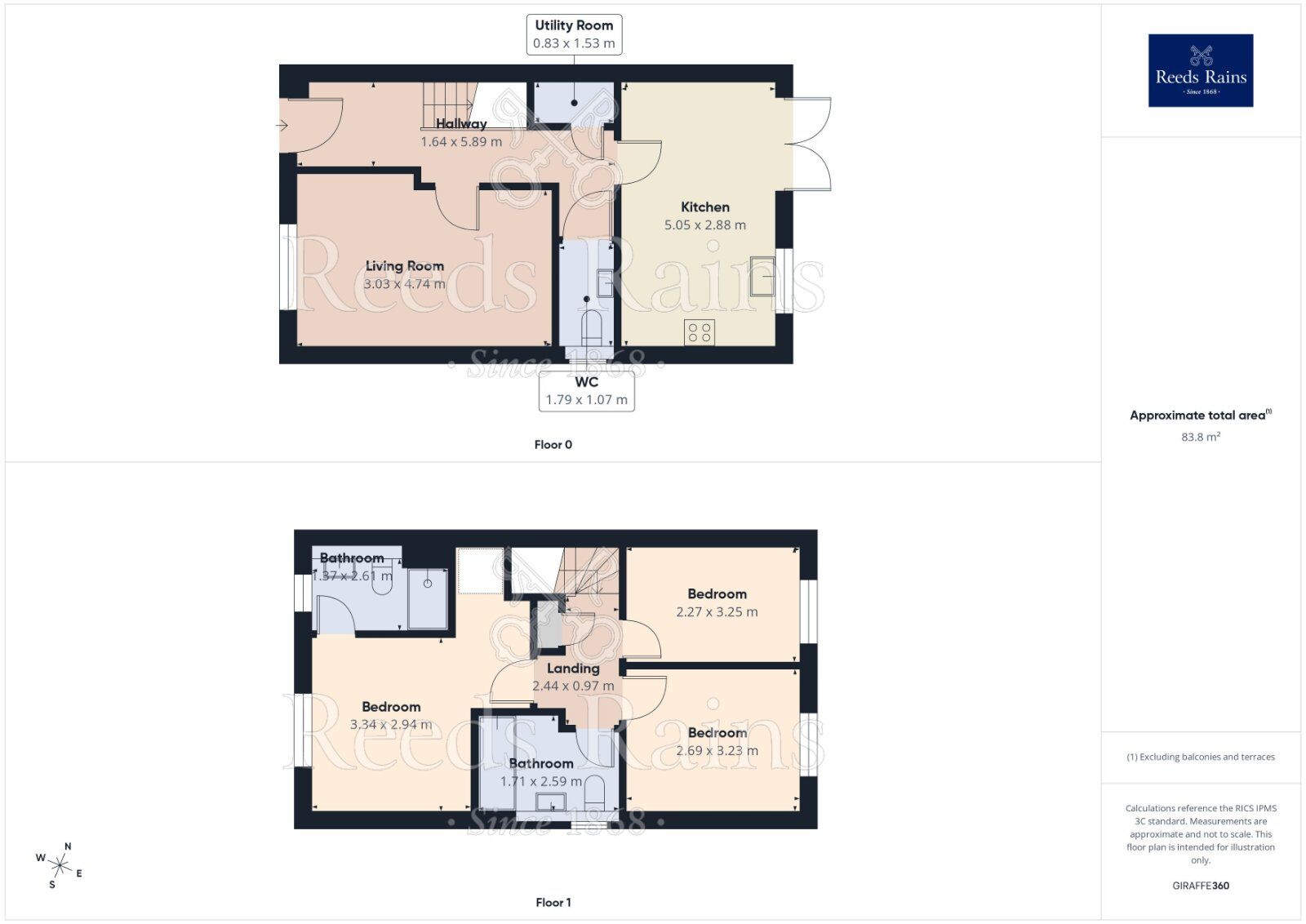 Floorplan of 3 bedroom Semi Detached House for sale, Park Hill Way, Wakefield, West Yorkshire, WF1