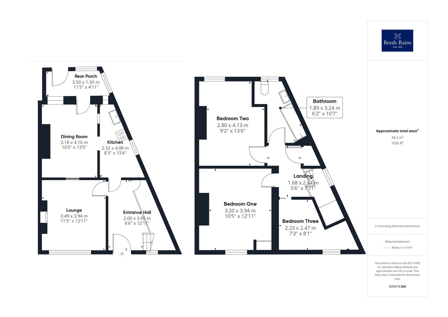Floorplan of 3 bedroom End Terrace House for sale, Denby Dale Road, Wakefield, West Yorkshire, WF2