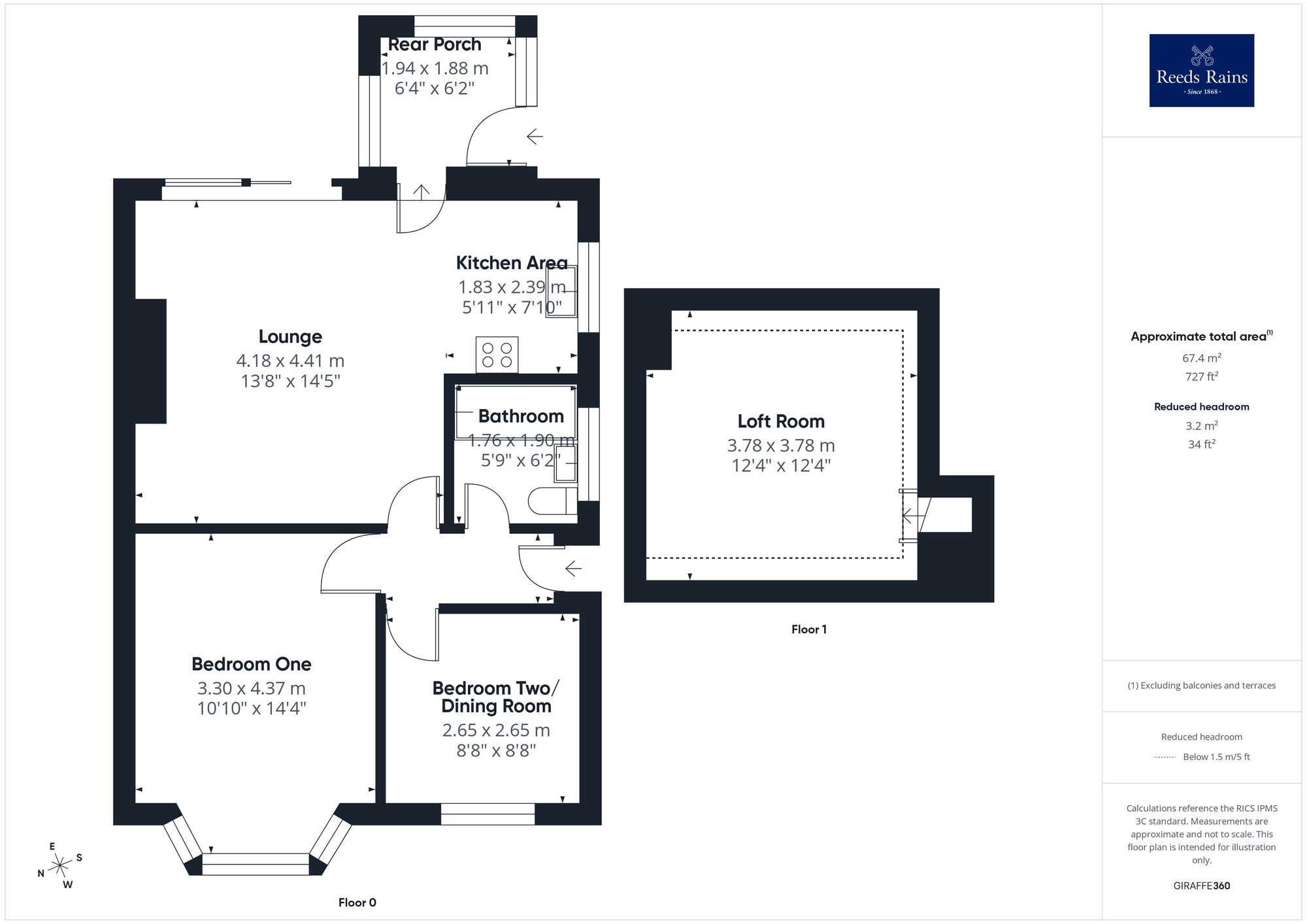 Floorplan of 2 bedroom Semi Detached Bungalow for sale, Woolgreaves Croft, Wakefield, West Yorkshire, WF2