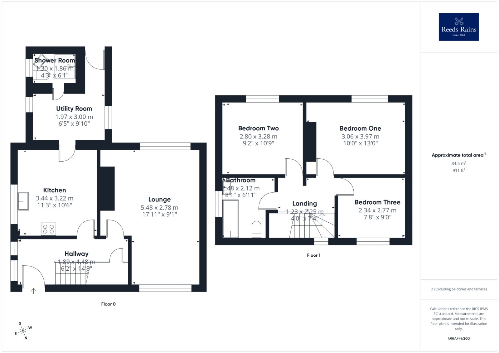 Floorplan of 3 bedroom Semi Detached House for sale, Mountbatten Crescent, Wakefield, West Yorkshire, WF1