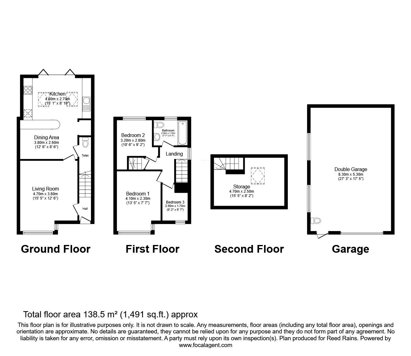 Floorplan of 3 bedroom Semi Detached House for sale, Altofts Lodge Drive, Normanton, West Yorkshire, WF6