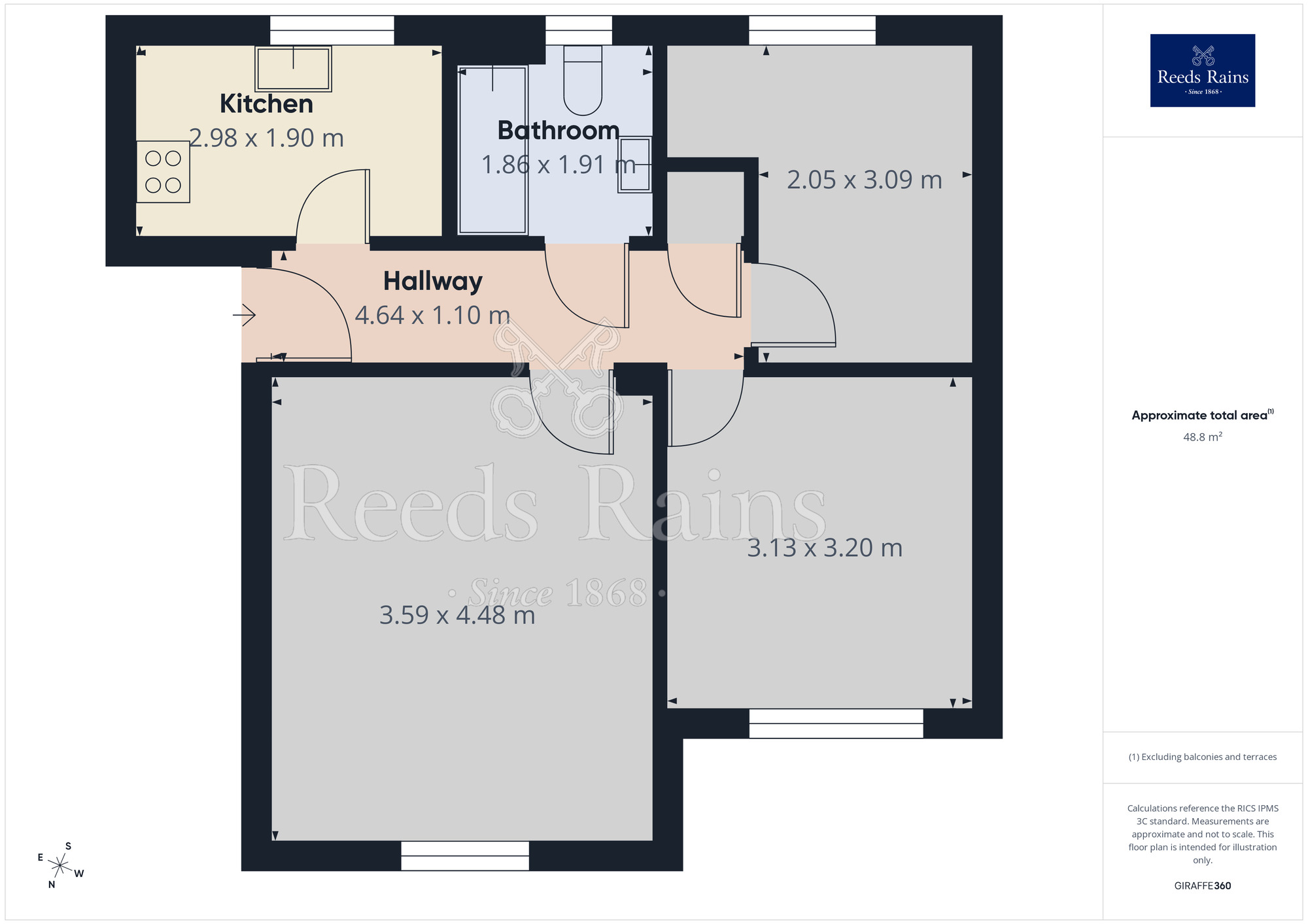 Floorplan of 2 bedroom Flat to rent, Spruce Court, Wakefield, West Yorkshire, WF2