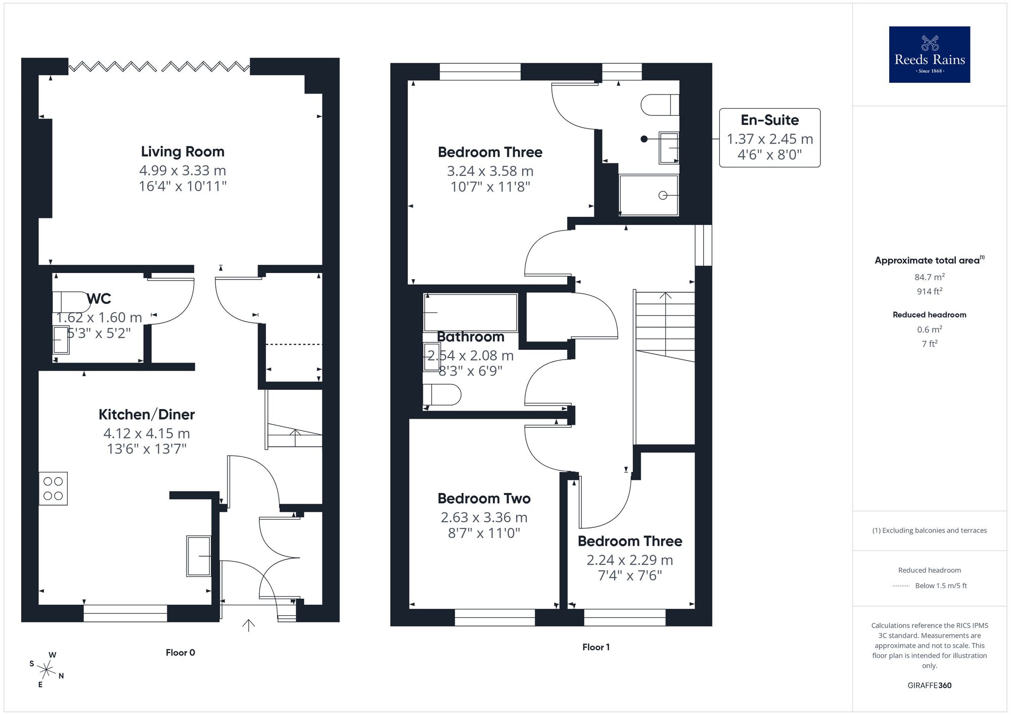 Floorplan of 3 bedroom Semi Detached House for sale, Staithes Drive, Wakefield, West Yorkshire, WF1