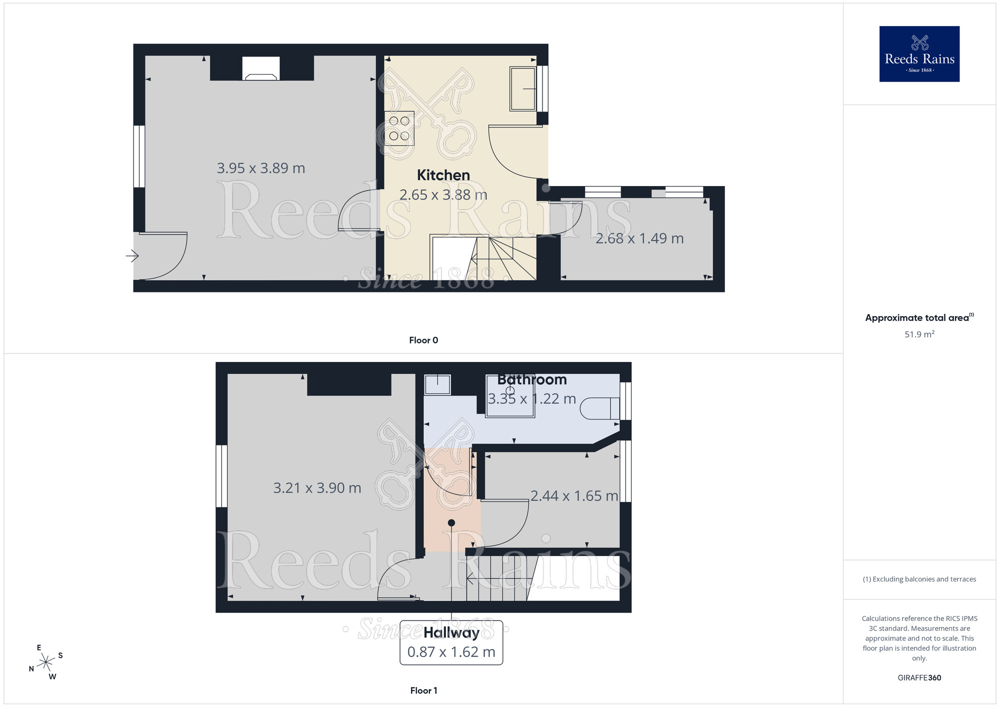 Floorplan of 2 bedroom Mid Terrace House to rent, Pretoria Street, Wakefield, West Yorkshire, WF1