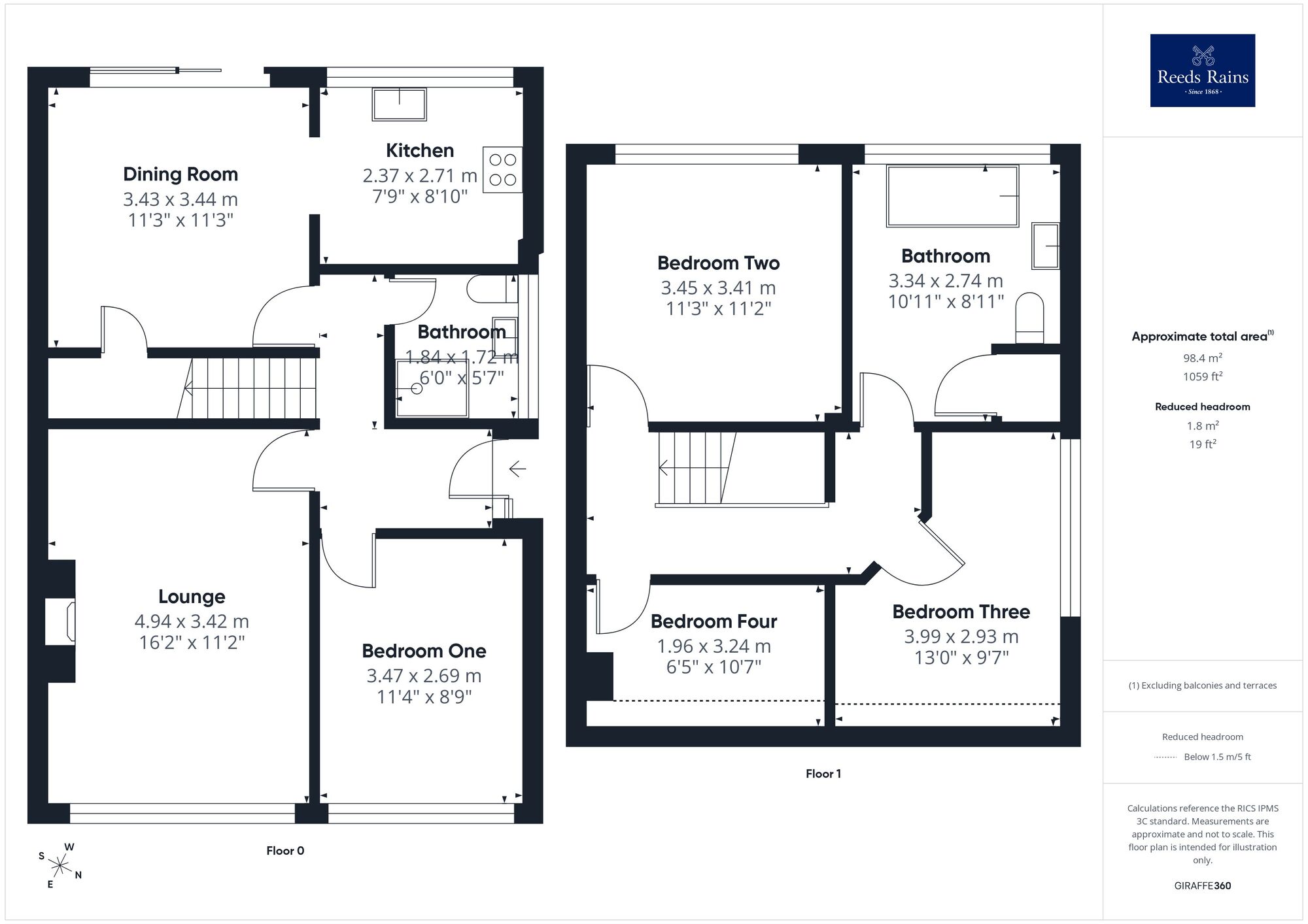 Floorplan of 3 bedroom Semi Detached Bungalow for sale, Lingwell Gate Crescent, Wakefield, West Yorkshire, WF1