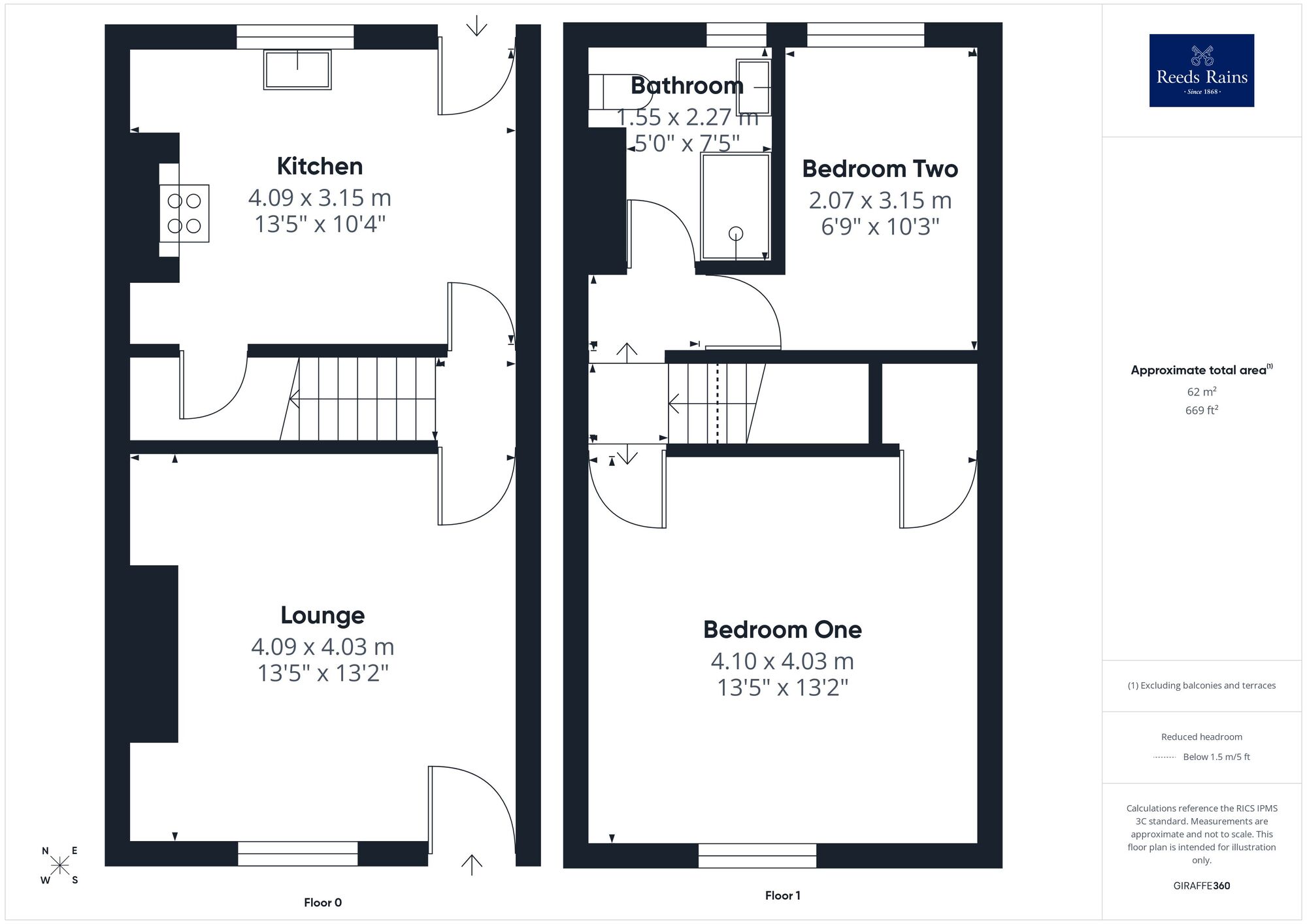 Floorplan of 2 bedroom Mid Terrace House for sale, Mount Road, Stanley, West Yorkshire, WF3