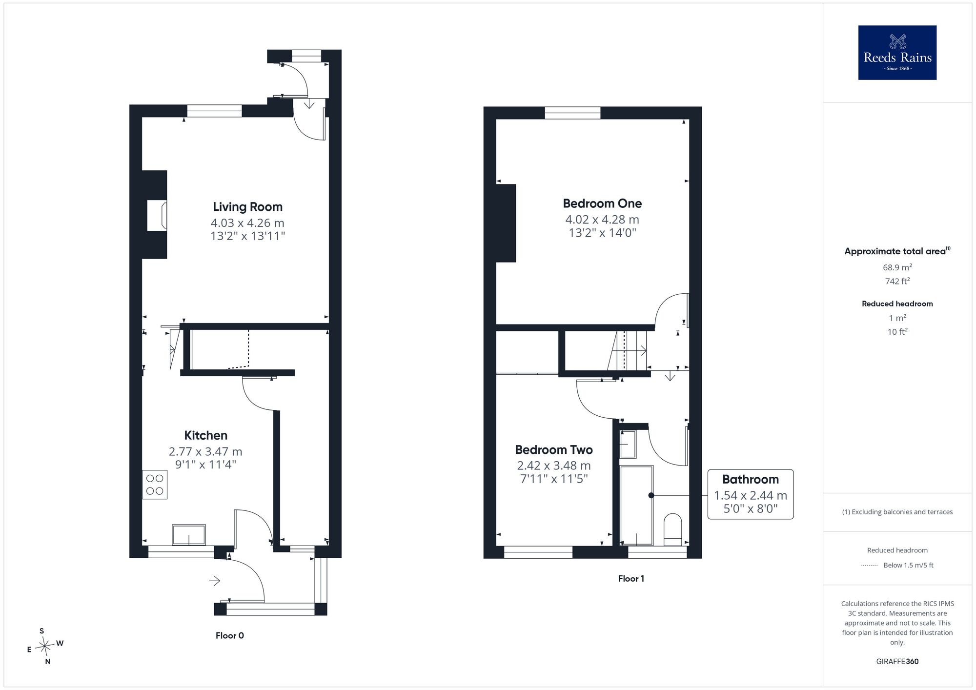 Floorplan of 2 bedroom Mid Terrace House for sale, Bottom Boat Road, Stanley, West Yorkshire, WF3
