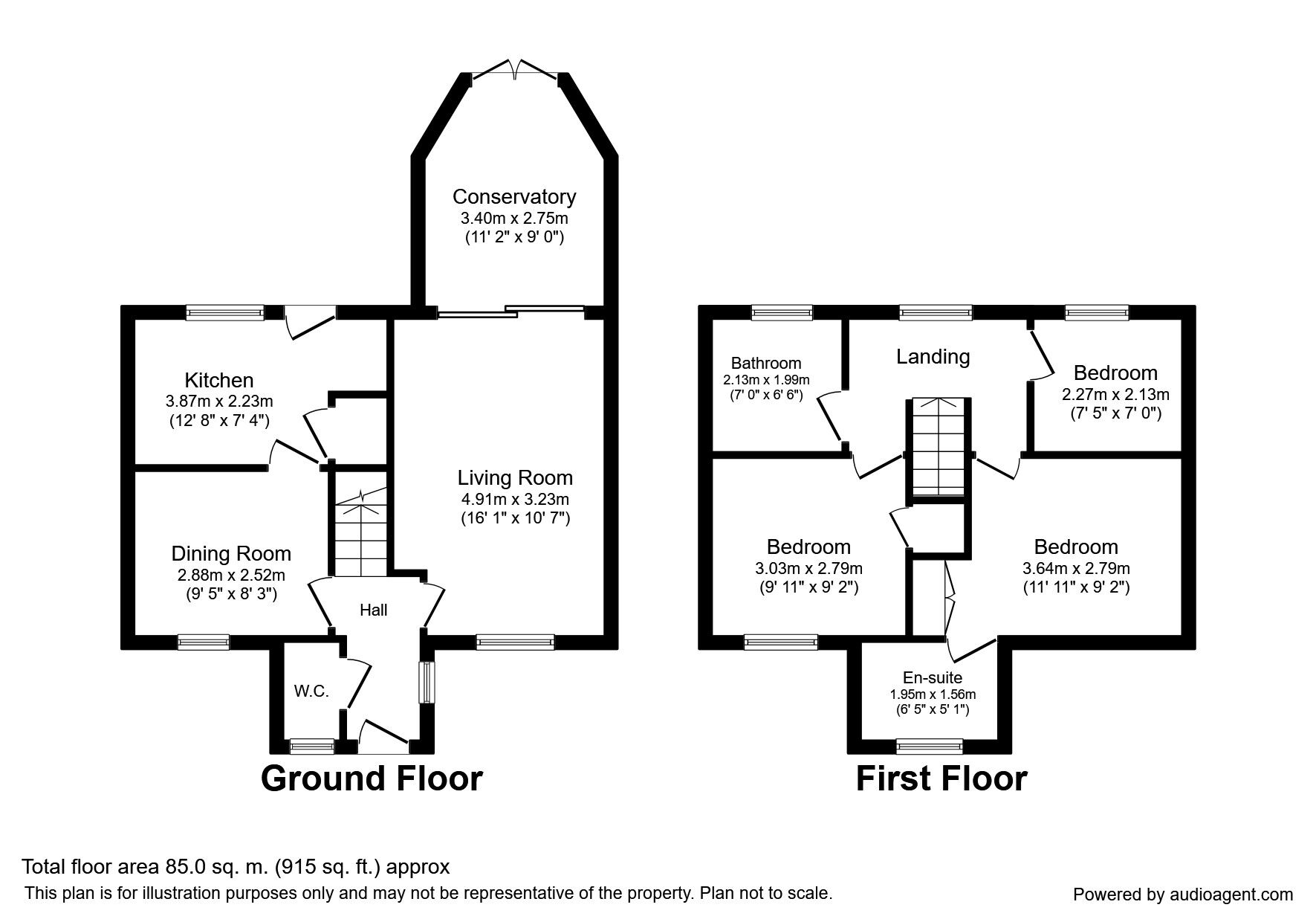 Floorplan of 3 bedroom Detached House for sale, Hayfield Close, Normanton, West Yorkshire, WF6