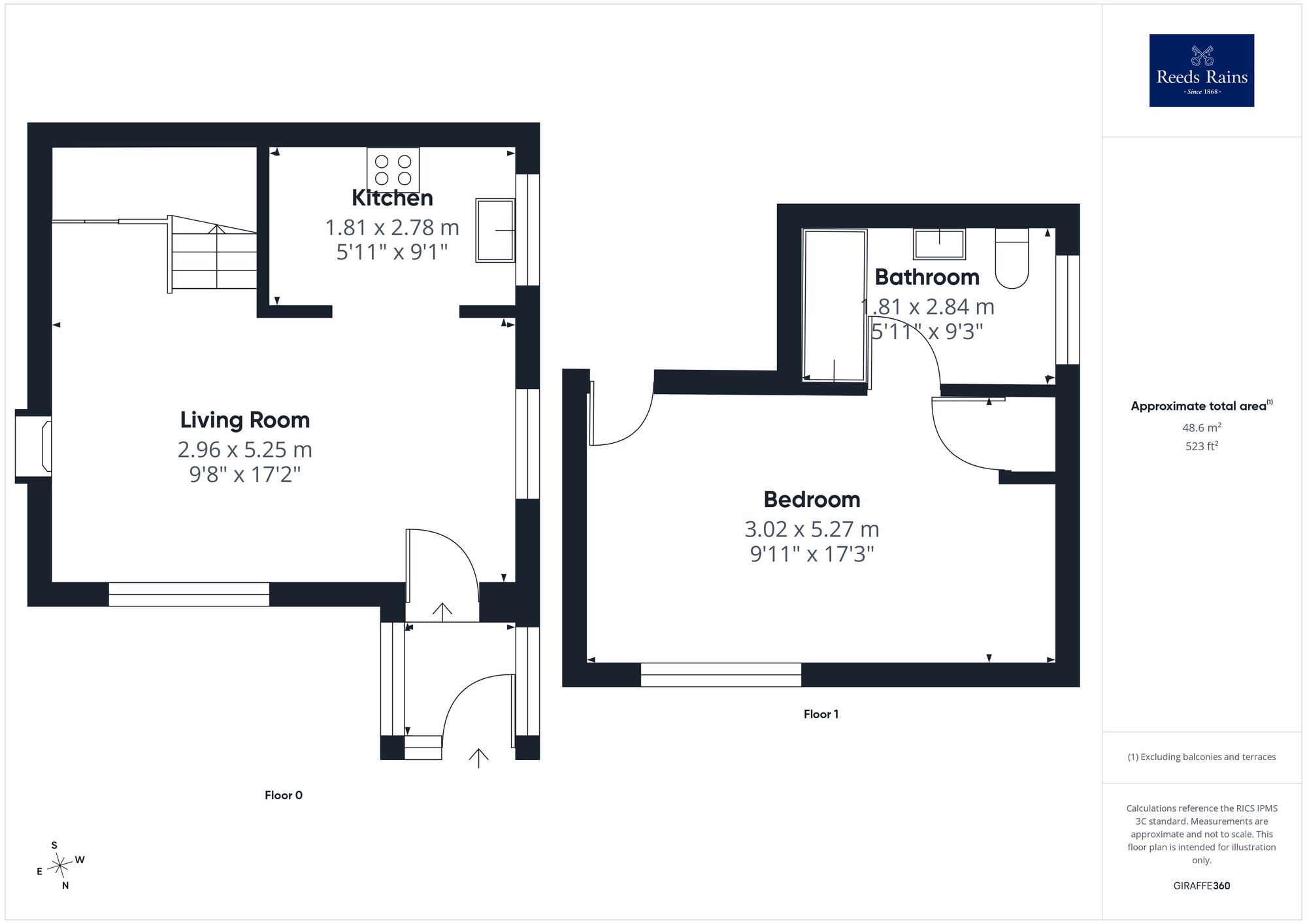 Floorplan of 1 bedroom End Terrace House for sale, Lingwell Court, Lofthouse, West Yorkshire, WF3
