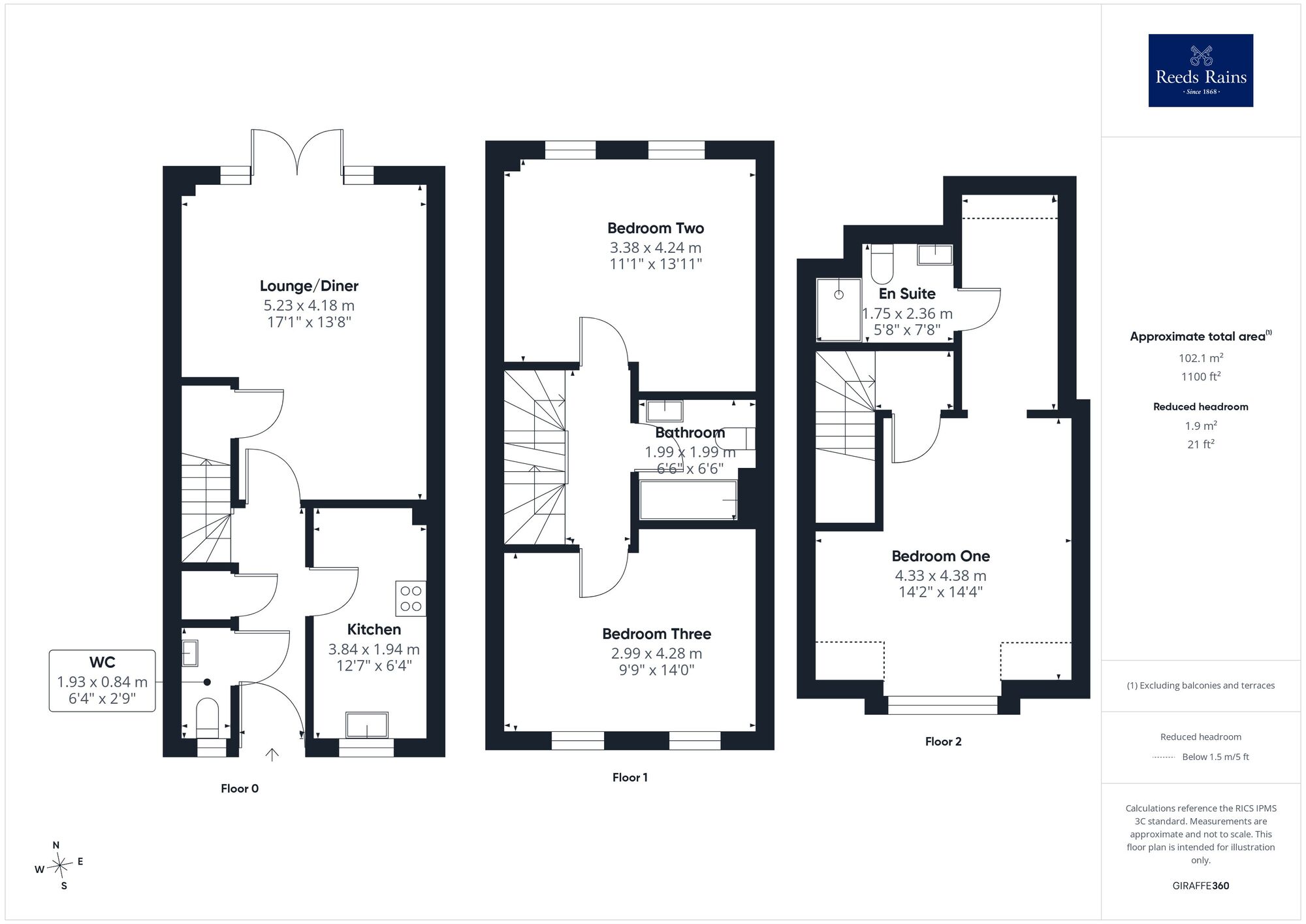 Floorplan of 3 bedroom Mid Terrace House for sale, Weavers Close, Crofton, West Yorkshire, WF4