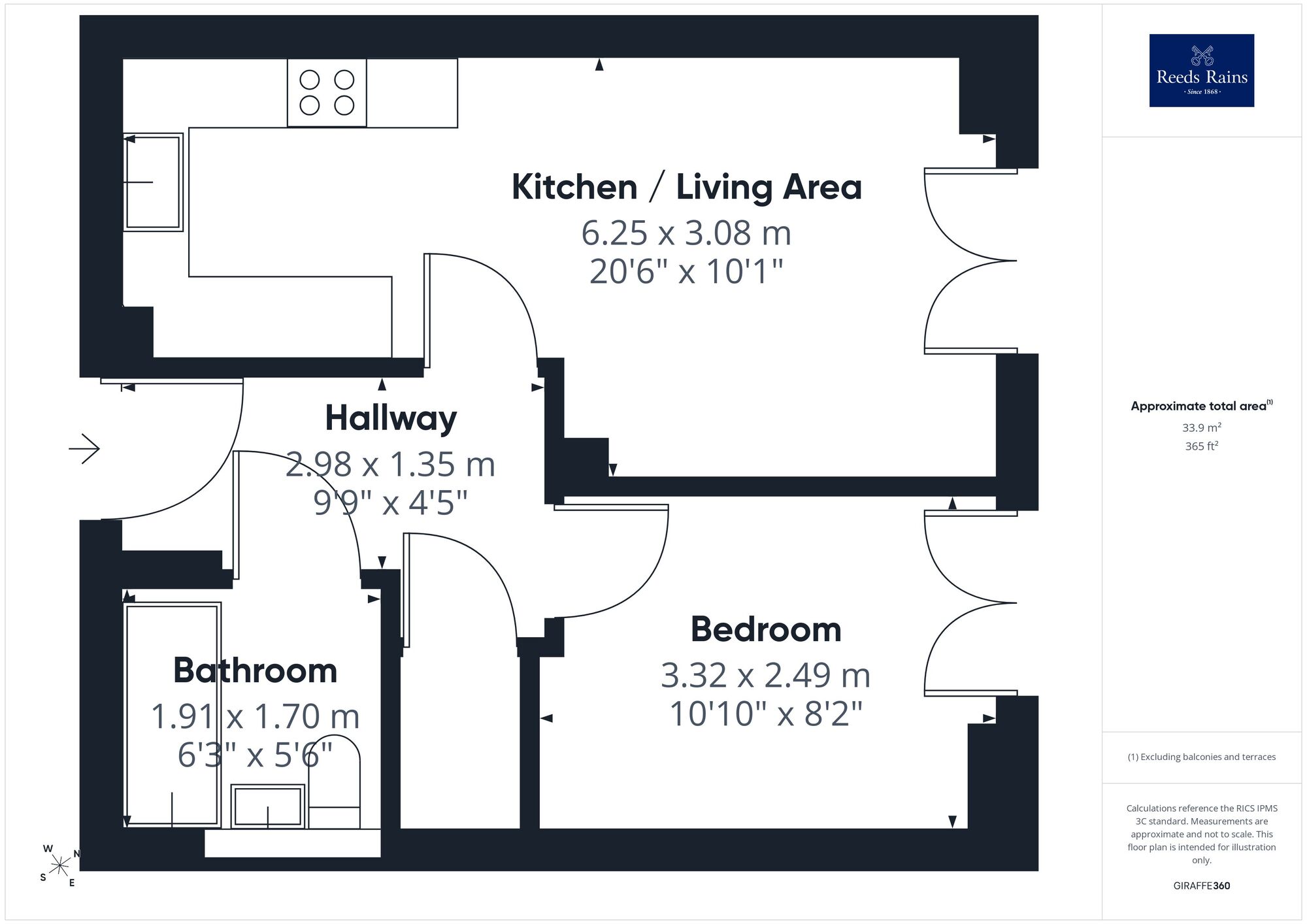 Floorplan of 1 bedroom Flat for sale, Fern Bank, St. Johns Place, West Yorkshire, WF1