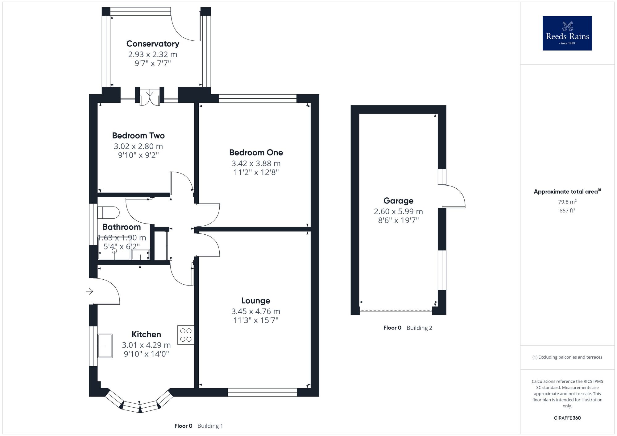Floorplan of 2 bedroom Semi Detached Bungalow for sale, Howard Crescent, Durkar, West Yorkshire, WF4