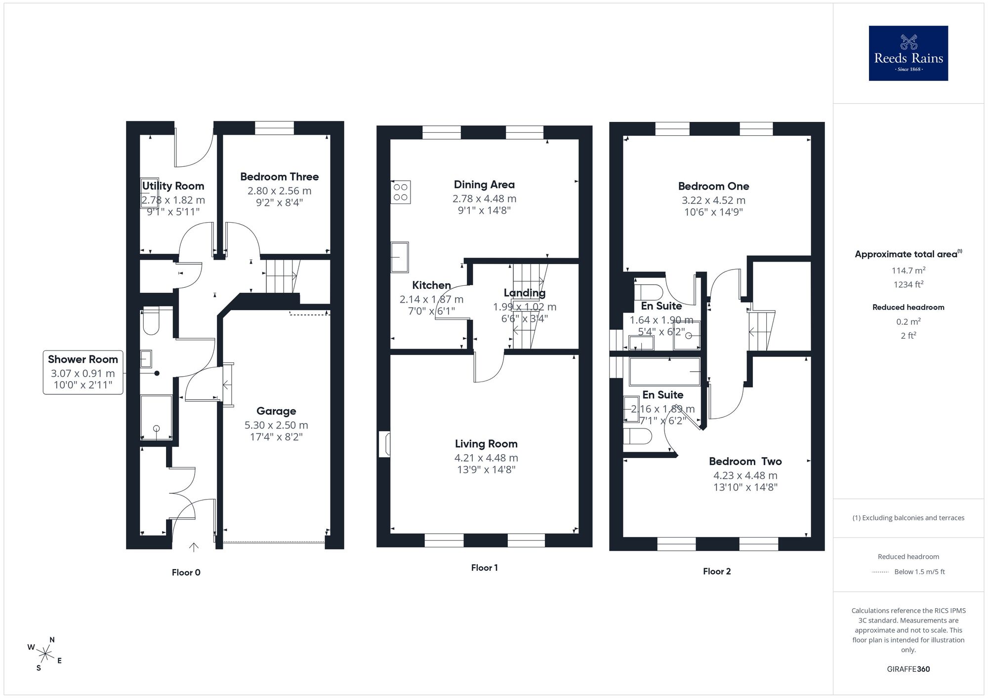 Floorplan of 3 bedroom End Terrace House for sale, The Courtyard, Wakefield, West Yorkshire, WF2