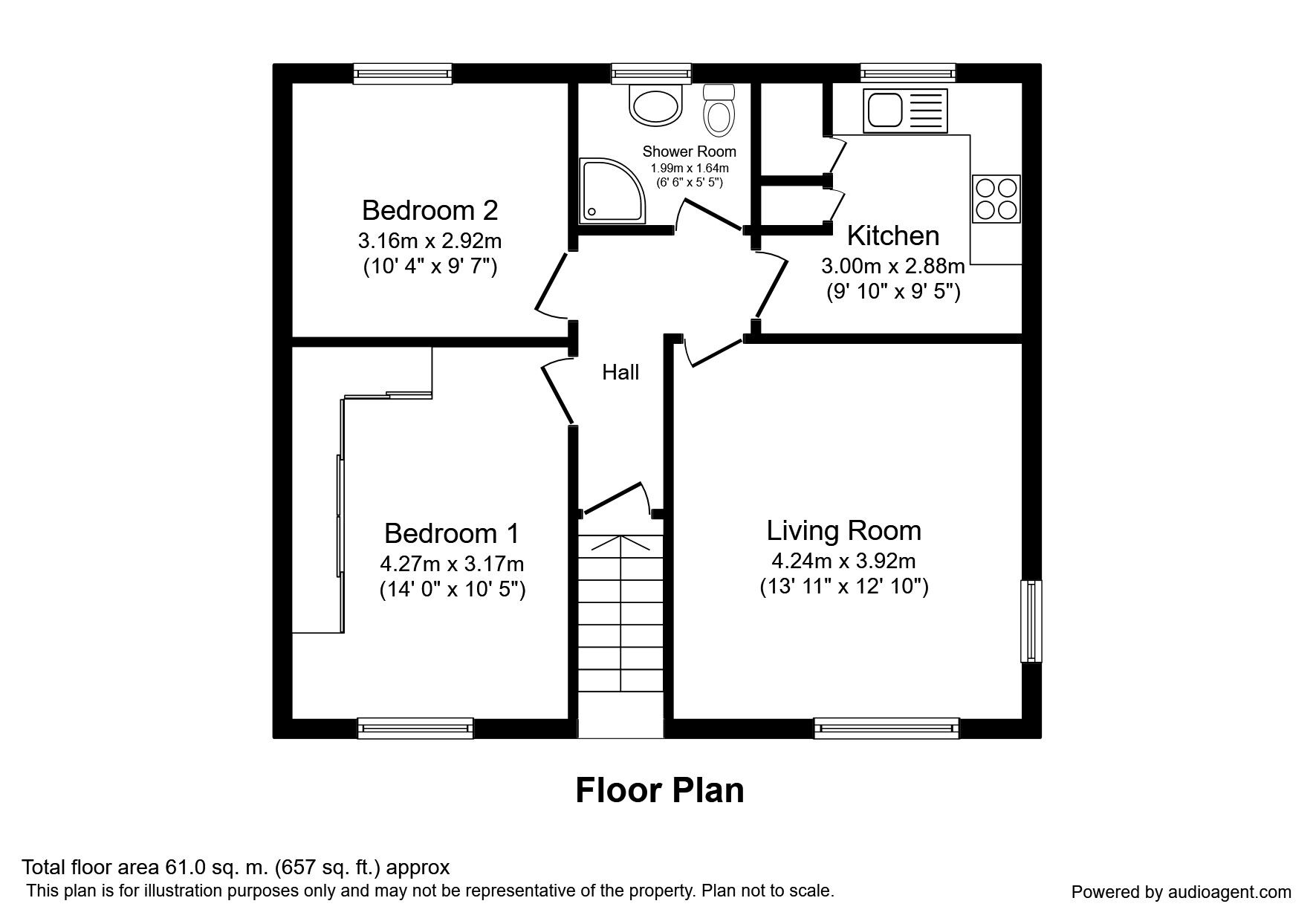 Floorplan of 2 bedroom Flat to rent, Denby Dale Road East, Durkar, West Yorkshire, WF4