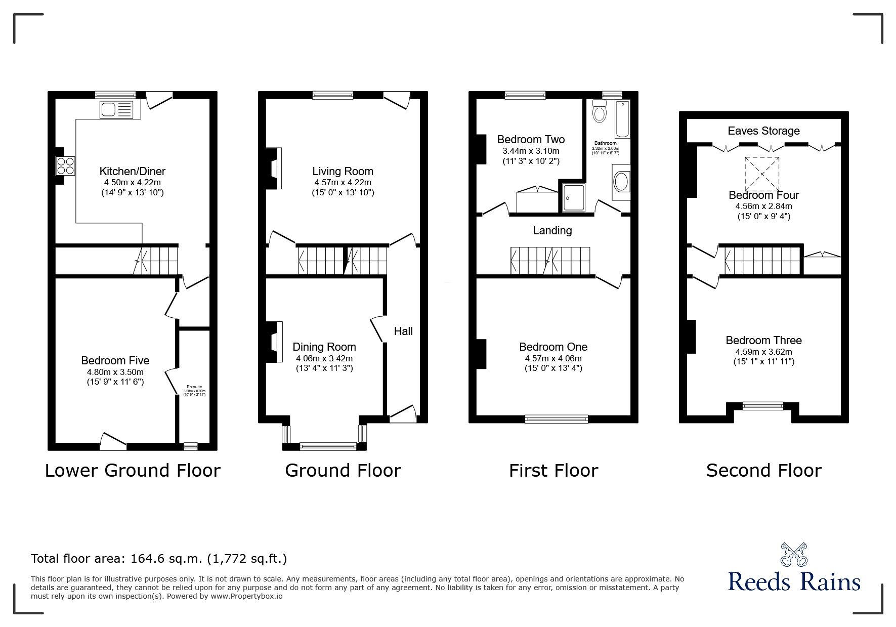 Floorplan of 4 bedroom Mid Terrace House for sale, Cotton Street, Wakefield, West Yorkshire, WF2