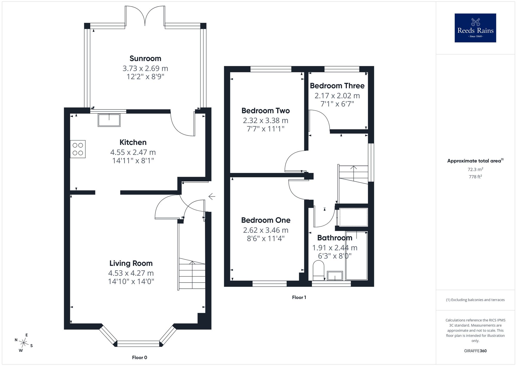 Floorplan of 3 bedroom End Terrace House for sale, Hollin Drive, Durkar, Wakefield, WF4