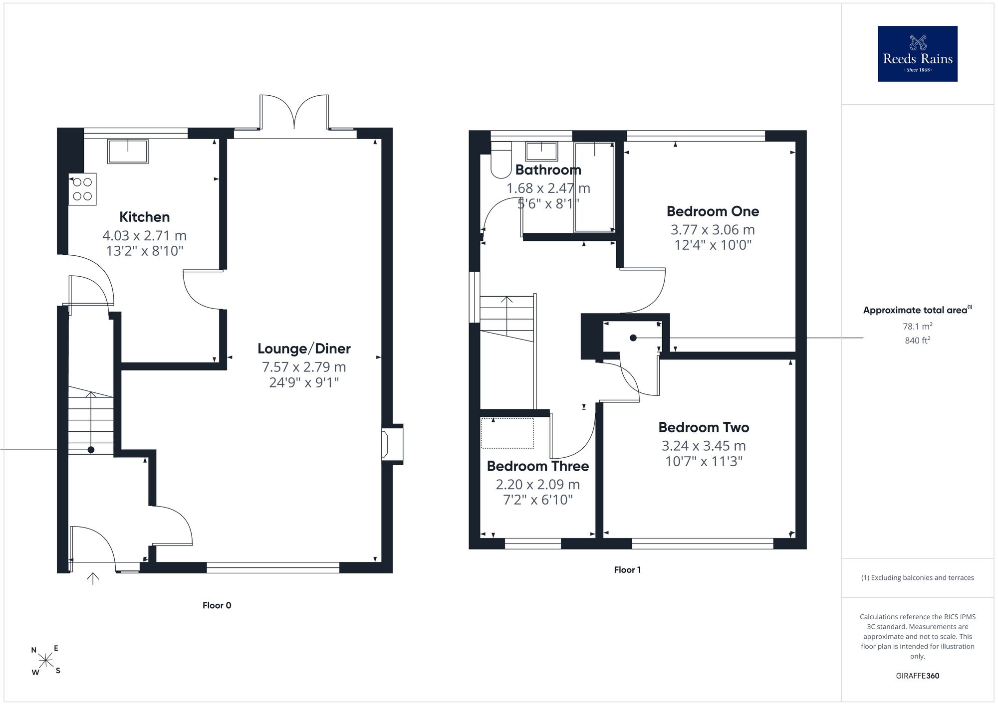 Floorplan of 3 bedroom Semi Detached House for sale, Hollingthorpe Avenue, Hall Green, West Yorkshire, WF4