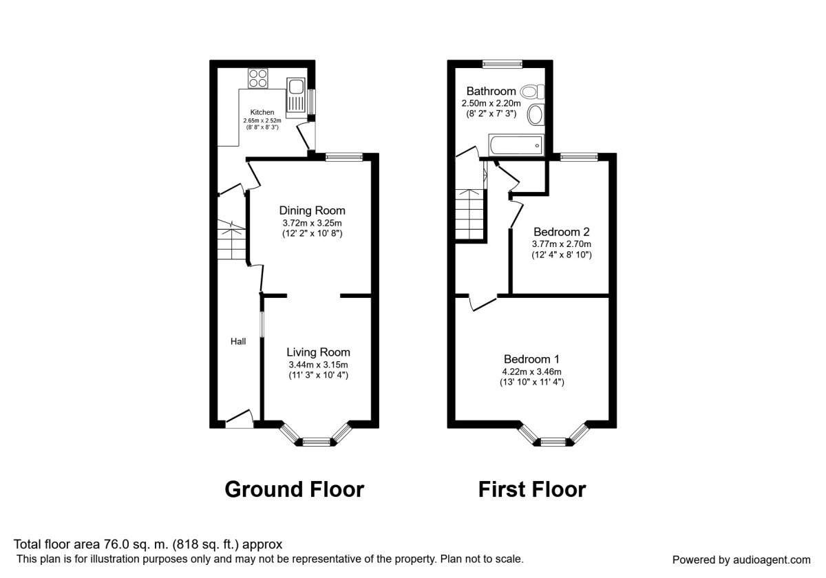 Floorplan of 2 bedroom Mid Terrace House to rent, Astor Street, Liverpool, L4