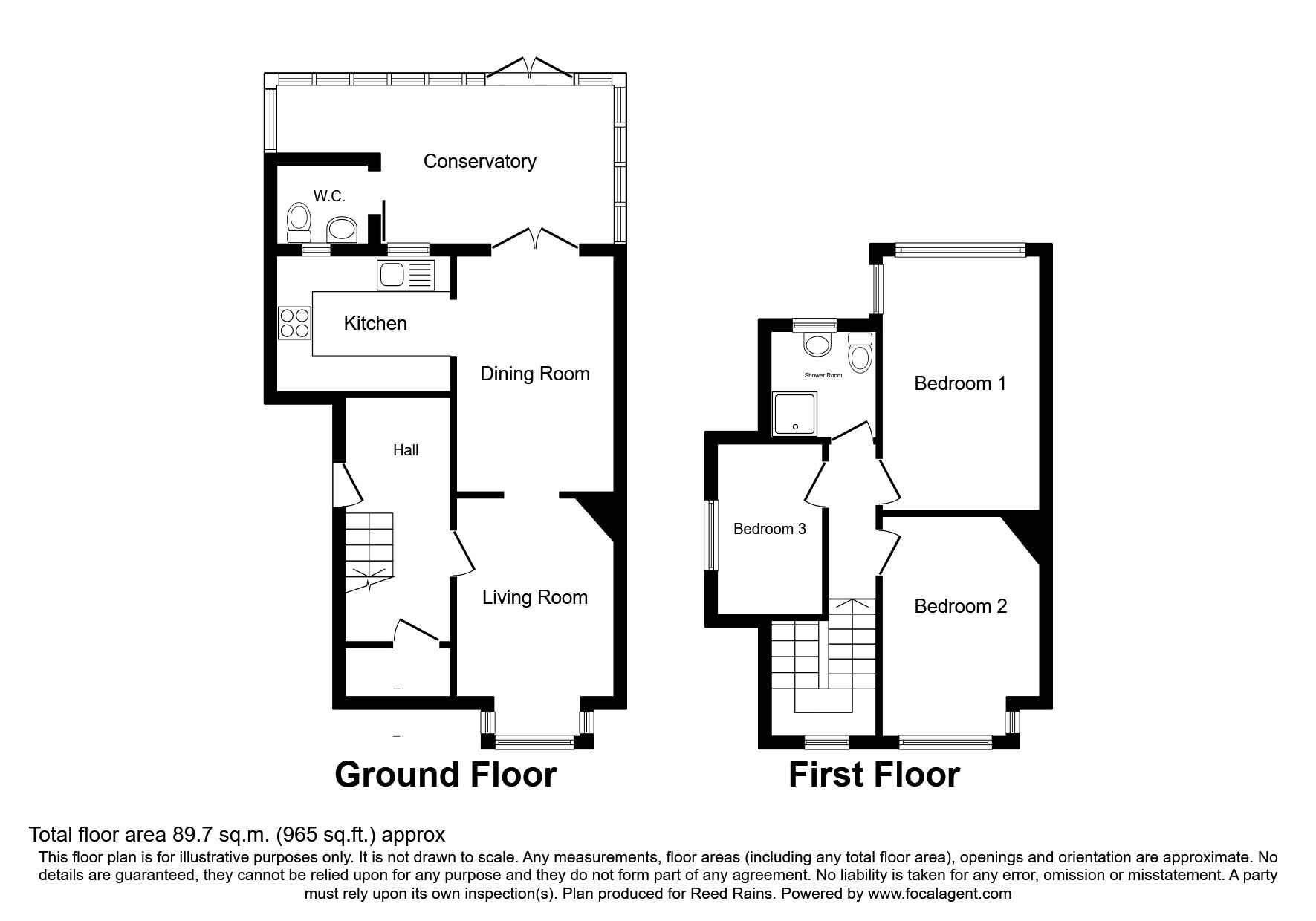 Floorplan of 3 bedroom End Terrace House to rent, Buttermere Gardens, Liverpool, Merseyside, L23