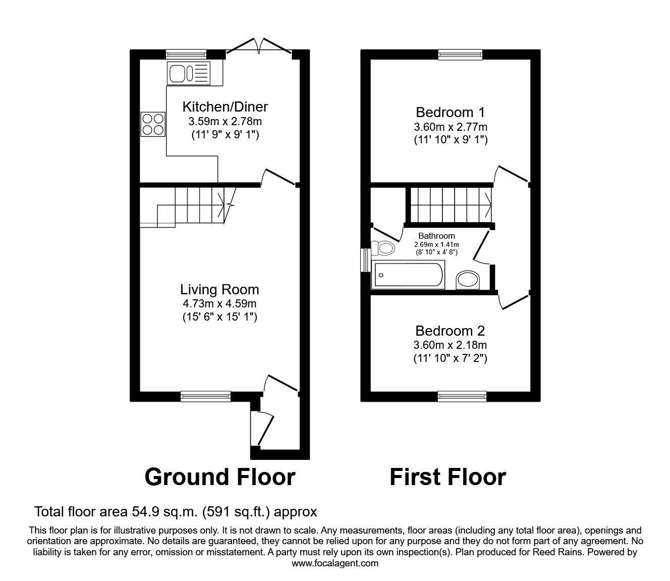 Floorplan of 2 bedroom Semi Detached House to rent, Ancrum Road, Liverpool, L33