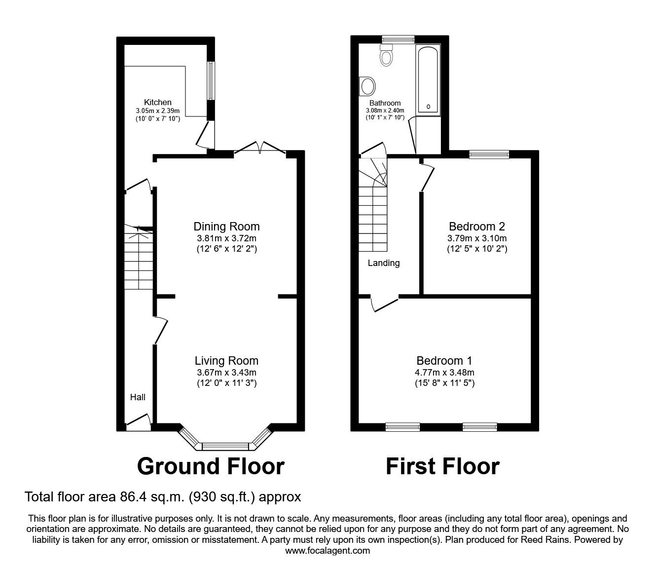 Floorplan of 2 bedroom  House to rent, Alwyn Street, Liverpool, Merseyside, L17