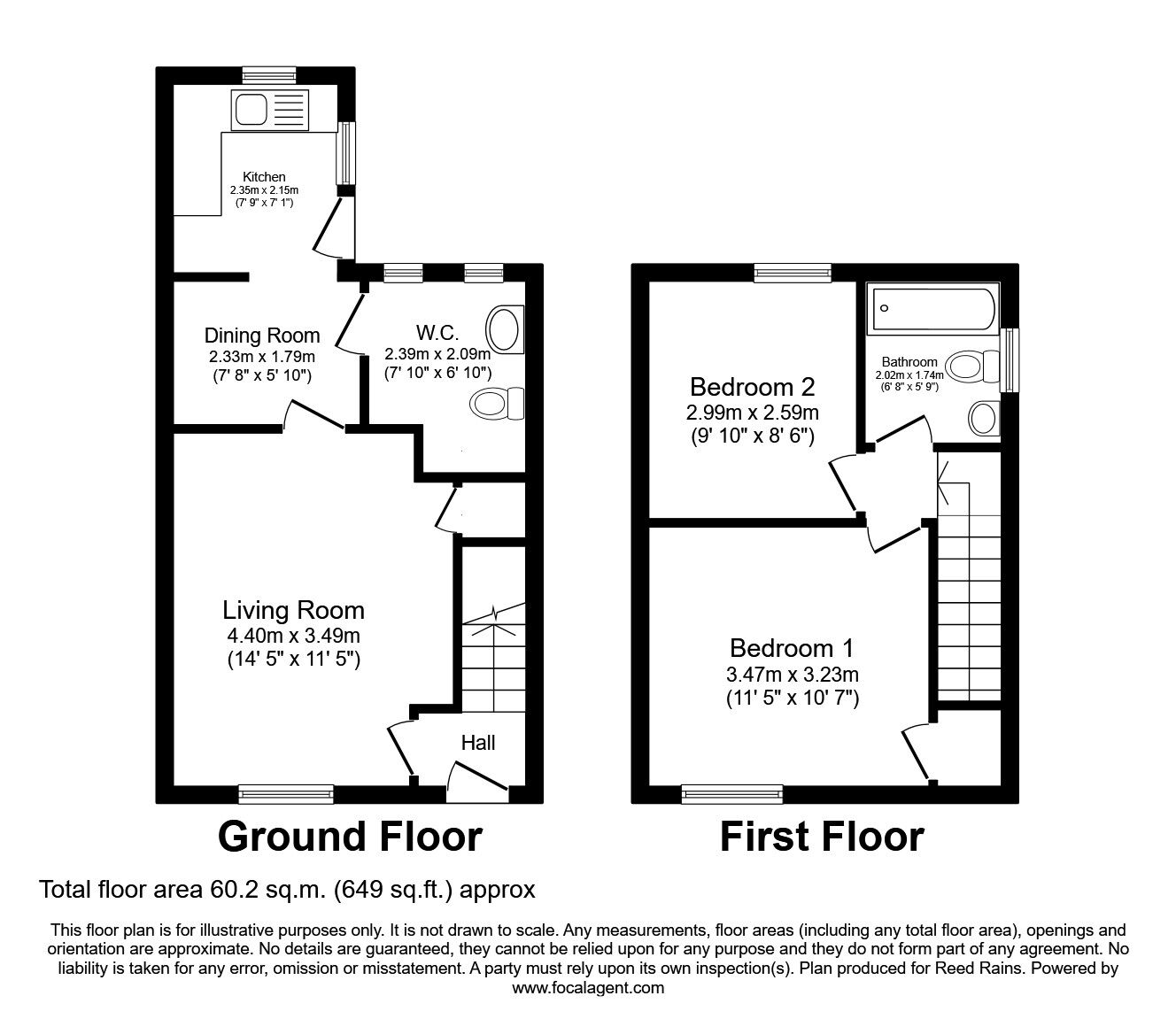 Floorplan of 2 bedroom End Terrace House to rent, Elkstone Road, Liverpool, Merseyside, L11