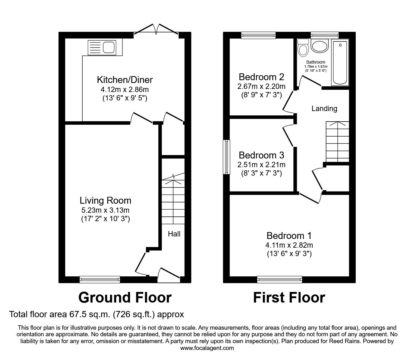 Floorplan of 3 bedroom End Terrace House to rent, Butterwick Drive, Liverpool, Merseyside, L12