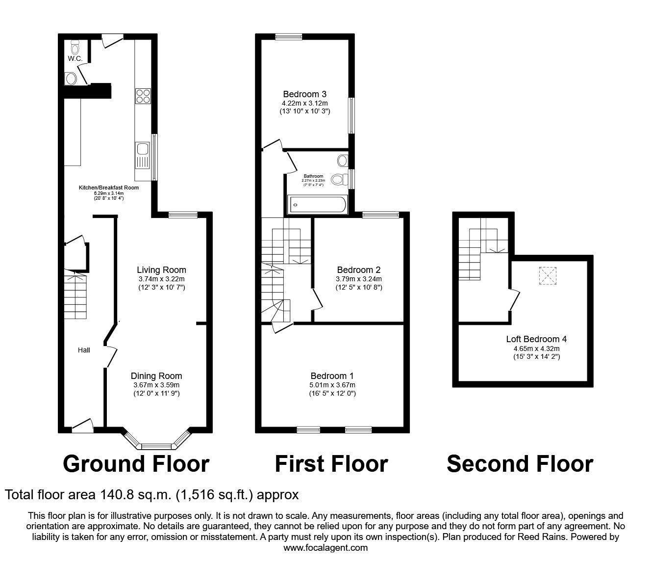 Floorplan of 4 bedroom Mid Terrace House to rent, Windsor Road, Tuebrook, Merseyside, L13