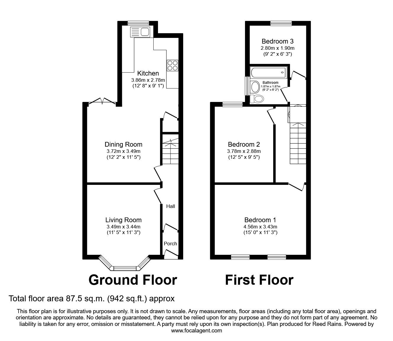 Floorplan of 3 bedroom Mid Terrace House to rent, Elmdale Road, Liverpool, Merseyside, L9