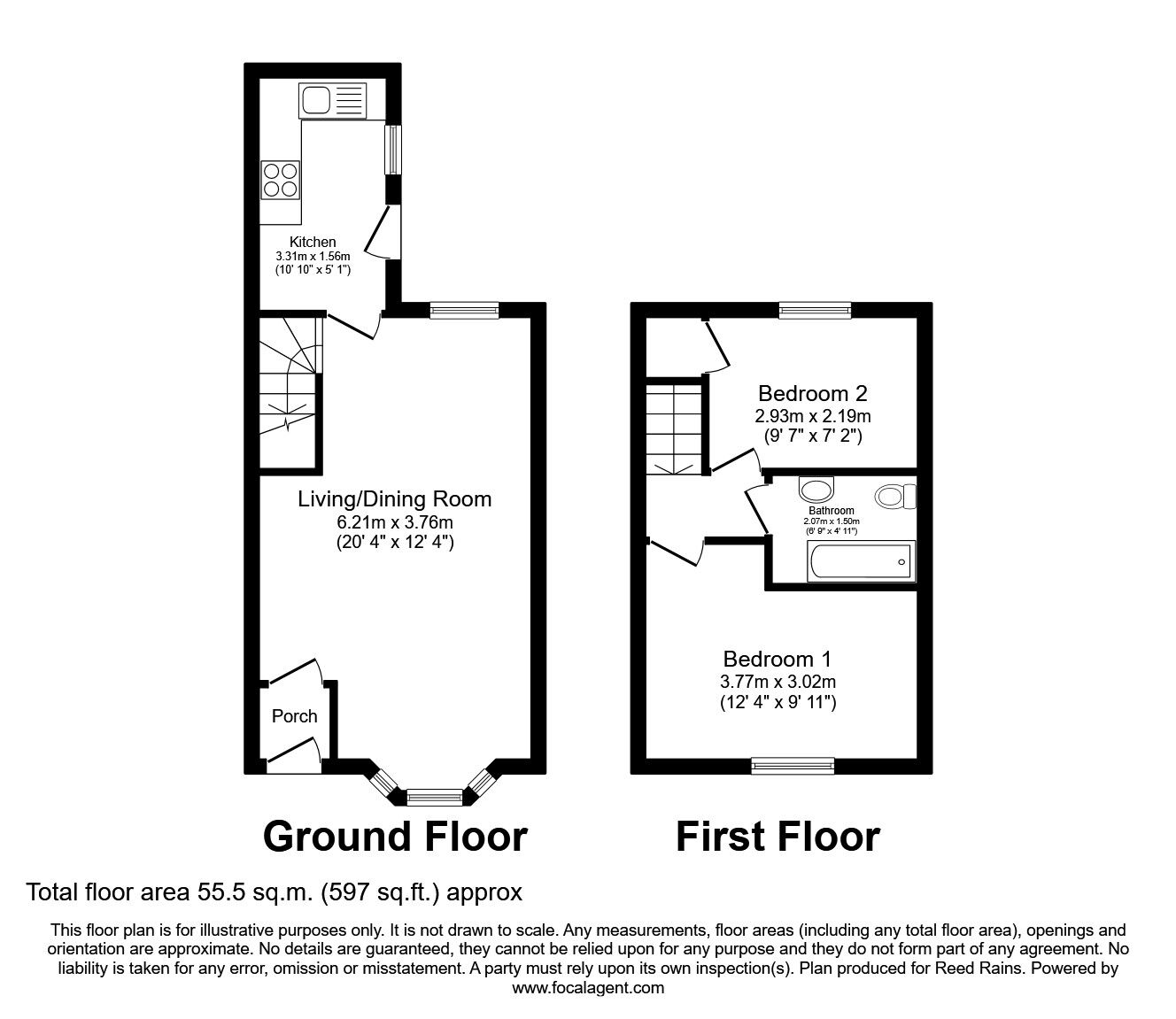 Floorplan of 2 bedroom Mid Terrace House to rent, Southgate Road, Liverpool, Merseyside, L13