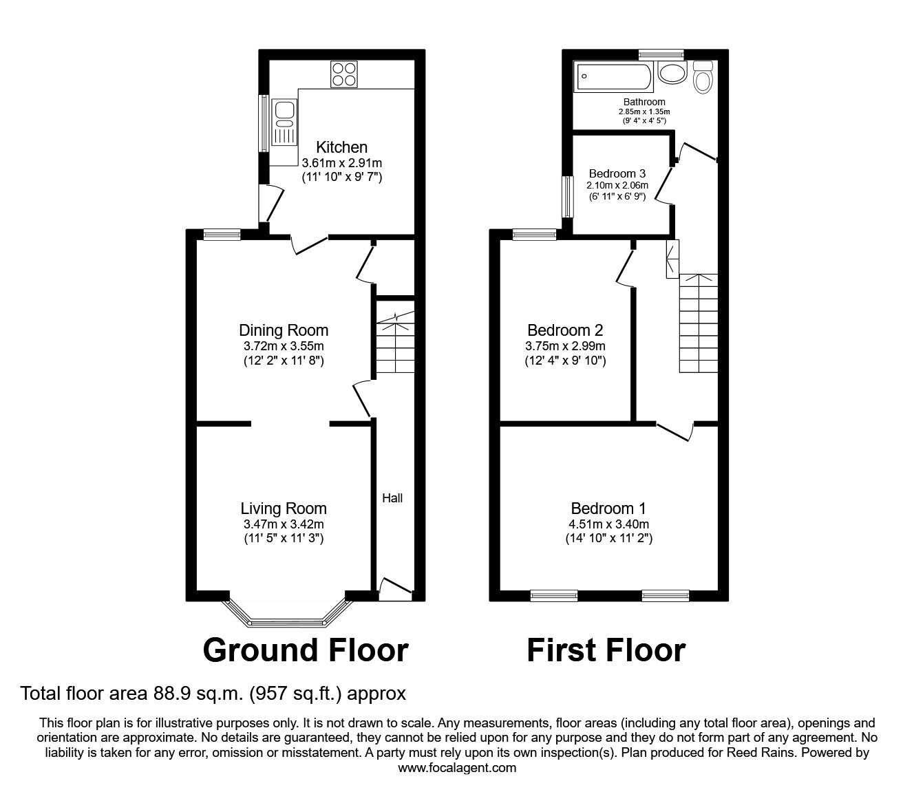 Floorplan of 3 bedroom Mid Terrace House to rent, Malvern Road, Liverpool, Merseyside, L6