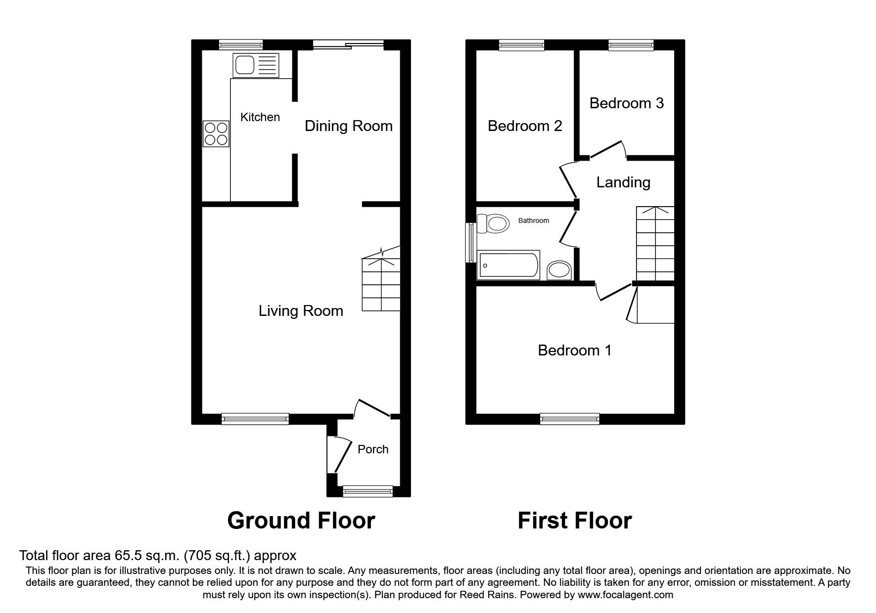 Floorplan of 3 bedroom End Terrace House for sale, Galemeade, Liverpool, Merseyside, L11