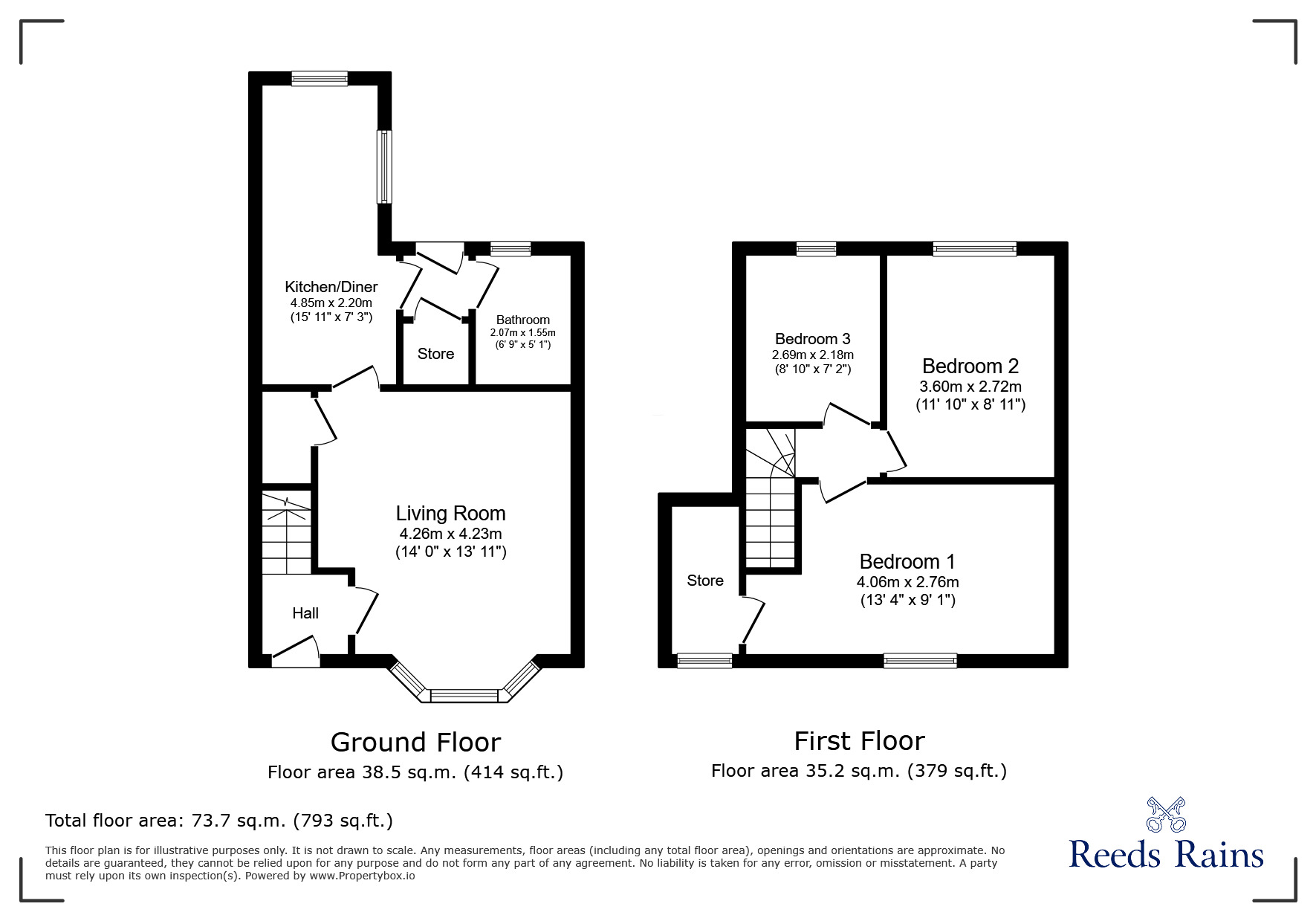 Floorplan of 3 bedroom Mid Terrace House for sale, Ackers Hall Avenue, Liverpool, Merseyside, L14