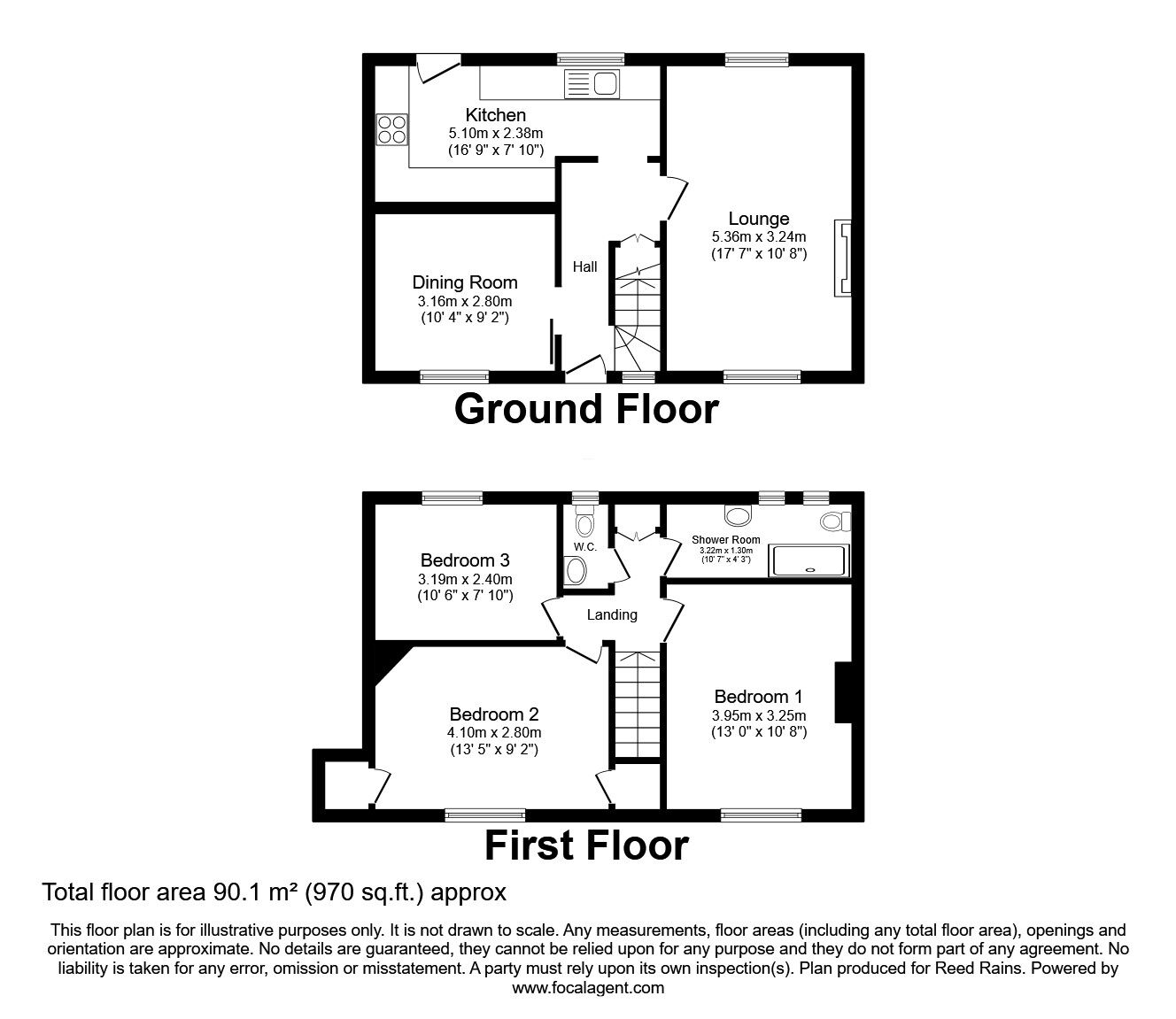 Floorplan of 3 bedroom Mid Terrace House for sale, Durrant Road, Liverpool, Merseyside, L11