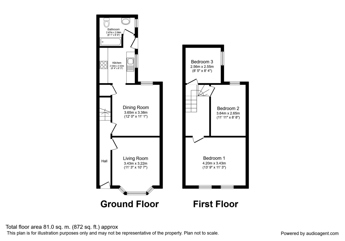 Floorplan of 3 bedroom Mid Terrace House to rent, Bibbys Lane, Bootle, Merseyside, L20