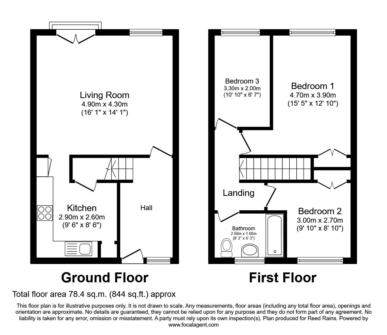 Floorplan of 3 bedroom  Flat for sale, Chesworth Close, Cheshire, SK1