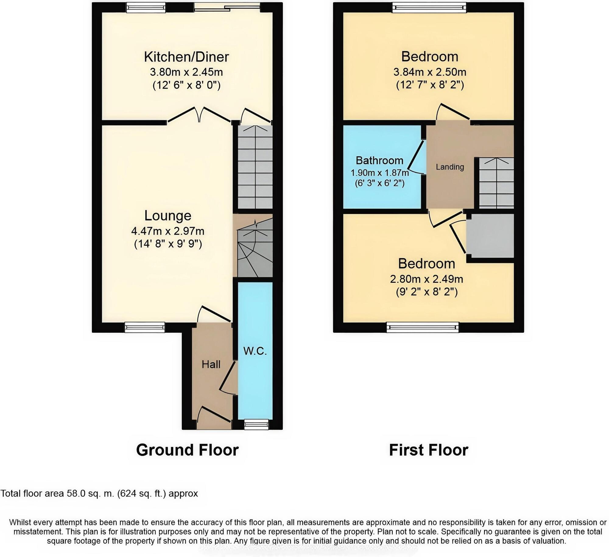 Floorplan of 2 bedroom Mid Terrace House for sale, Woodhurst Crescent, Liverpool, Merseyside, L14