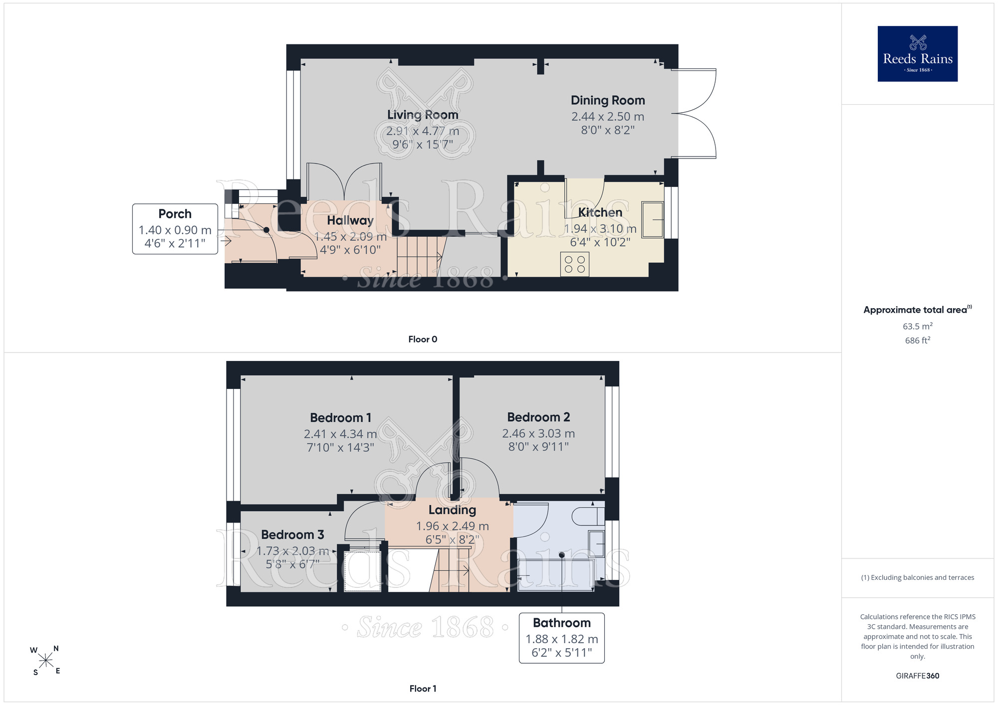 Floorplan of 3 bedroom Semi Detached House for sale, Pauline Walk, Liverpool, Merseyside, L10