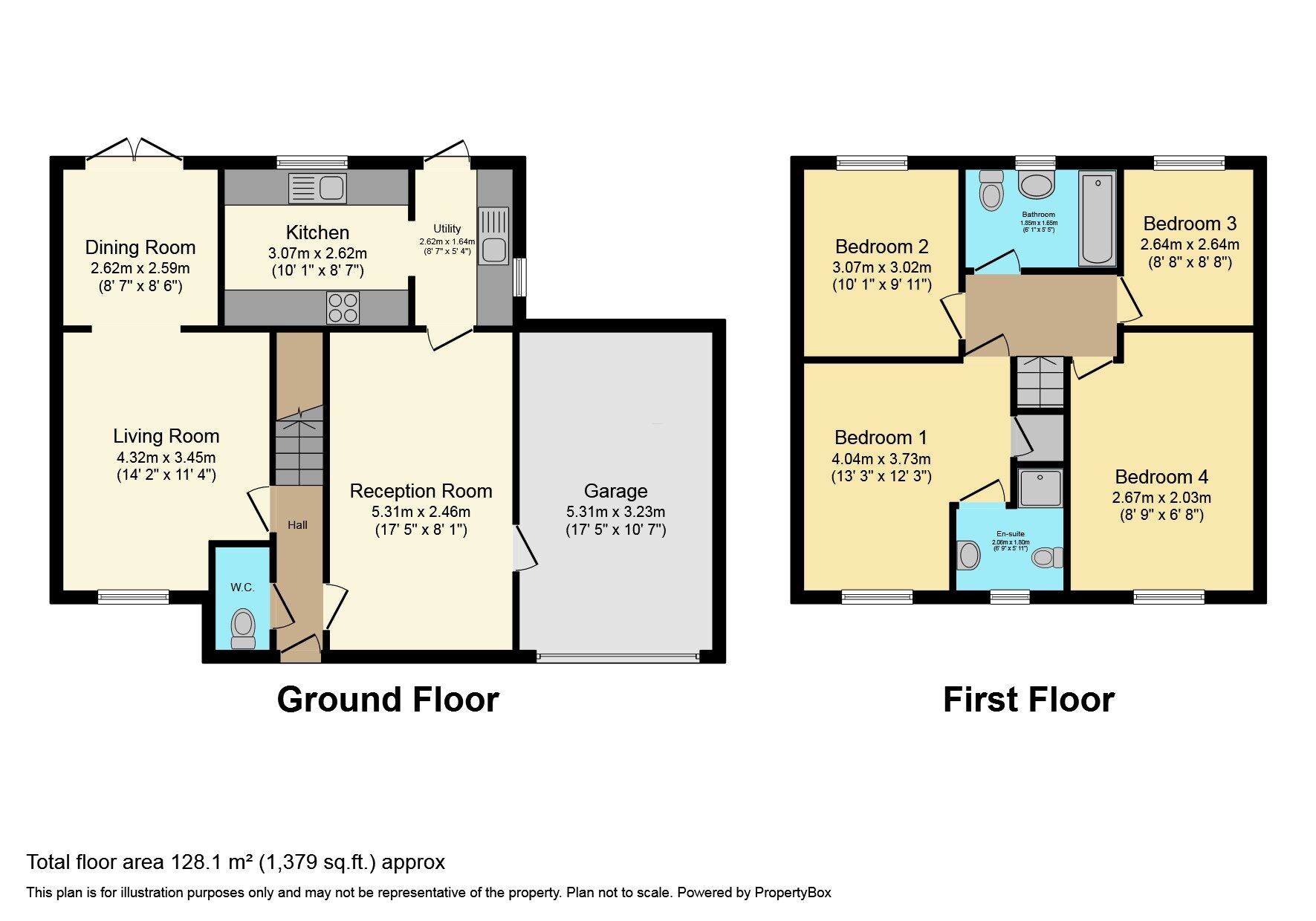 Floorplan of 4 bedroom Detached House to rent, Foxley Heath, Widnes, Cheshire, WA8