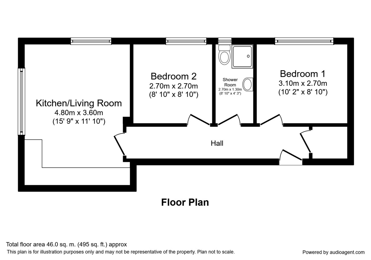 Floorplan of 2 bedroom  Flat to rent, Mullion Close, Brookvale, Cheshire, WA7