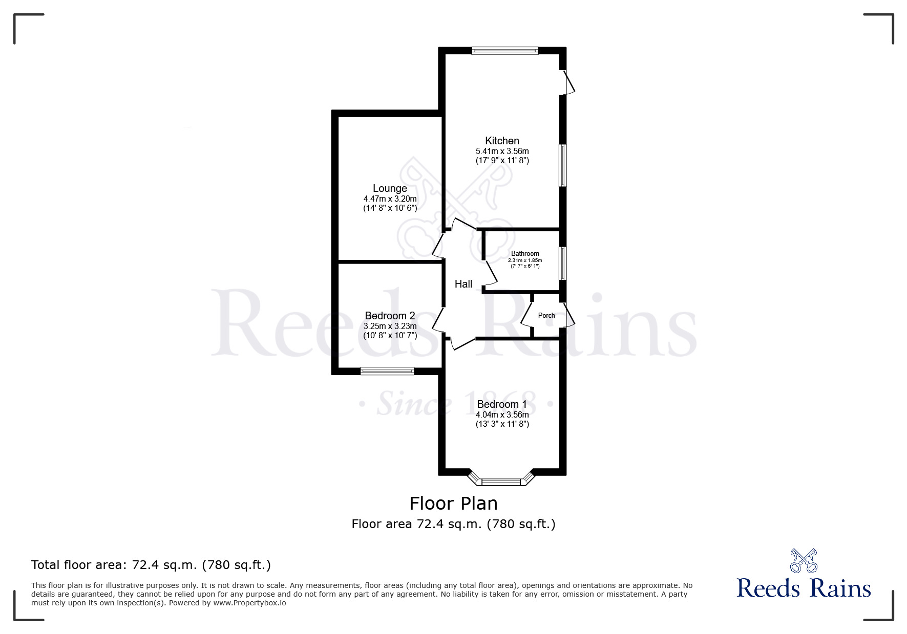 Floorplan of 2 bedroom Semi Detached Bungalow to rent, Woodview Crescent, Widnes, Cheshire, WA8