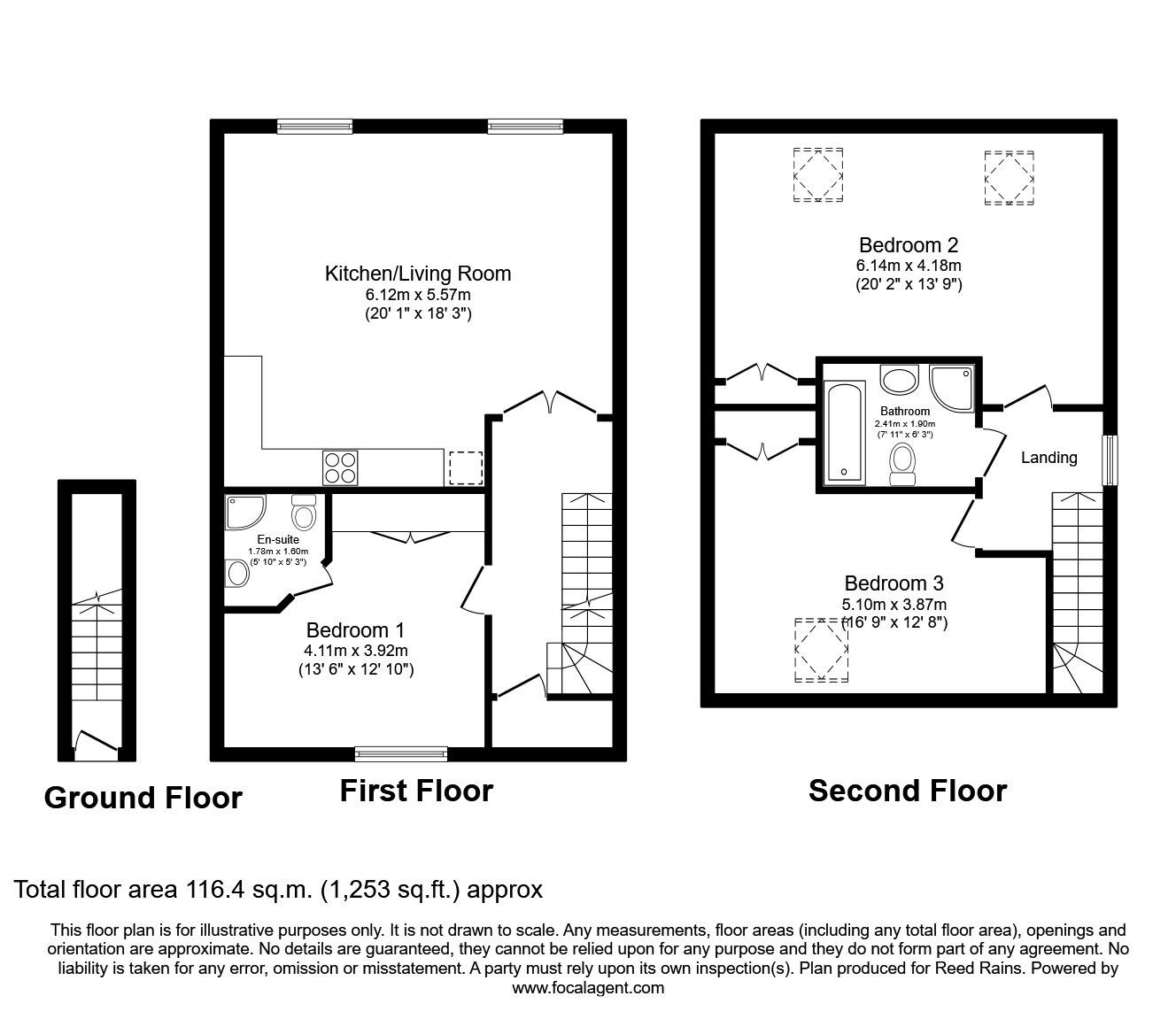 Floorplan of 3 bedroom  Flat to rent, Lodge Place, Widnes, Cheshire, WA8