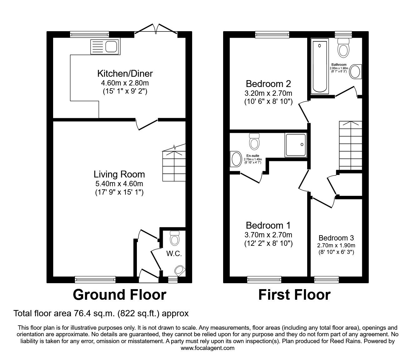 Floorplan of 3 bedroom Mid Terrace House to rent, Norris Grove, Widnes, Cheshire, WA8