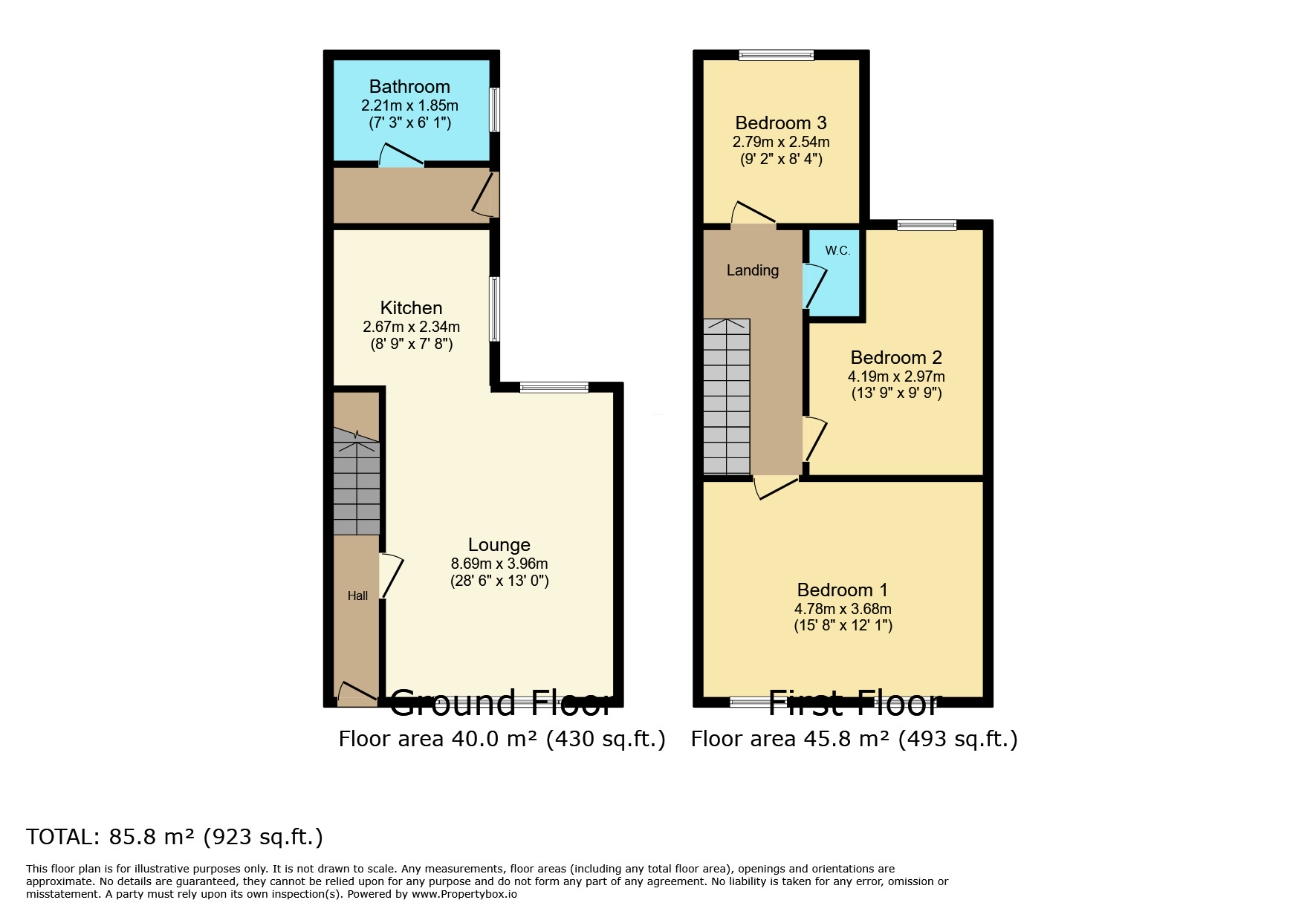 Floorplan of 3 bedroom Mid Terrace House to rent, Hale Road, Widnes, Cheshire, WA8