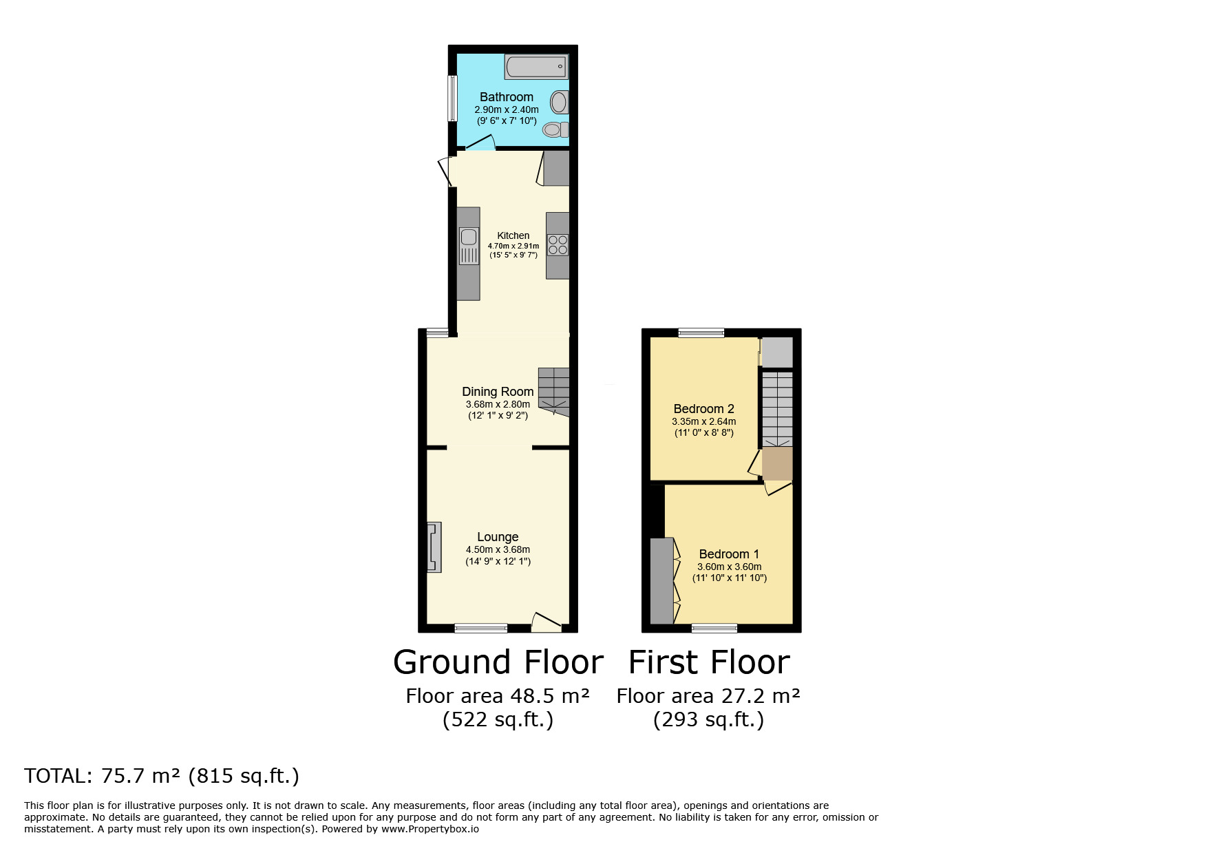 Floorplan of 2 bedroom End Terrace House for sale, Ireland Street, Widnes, Cheshire, WA8
